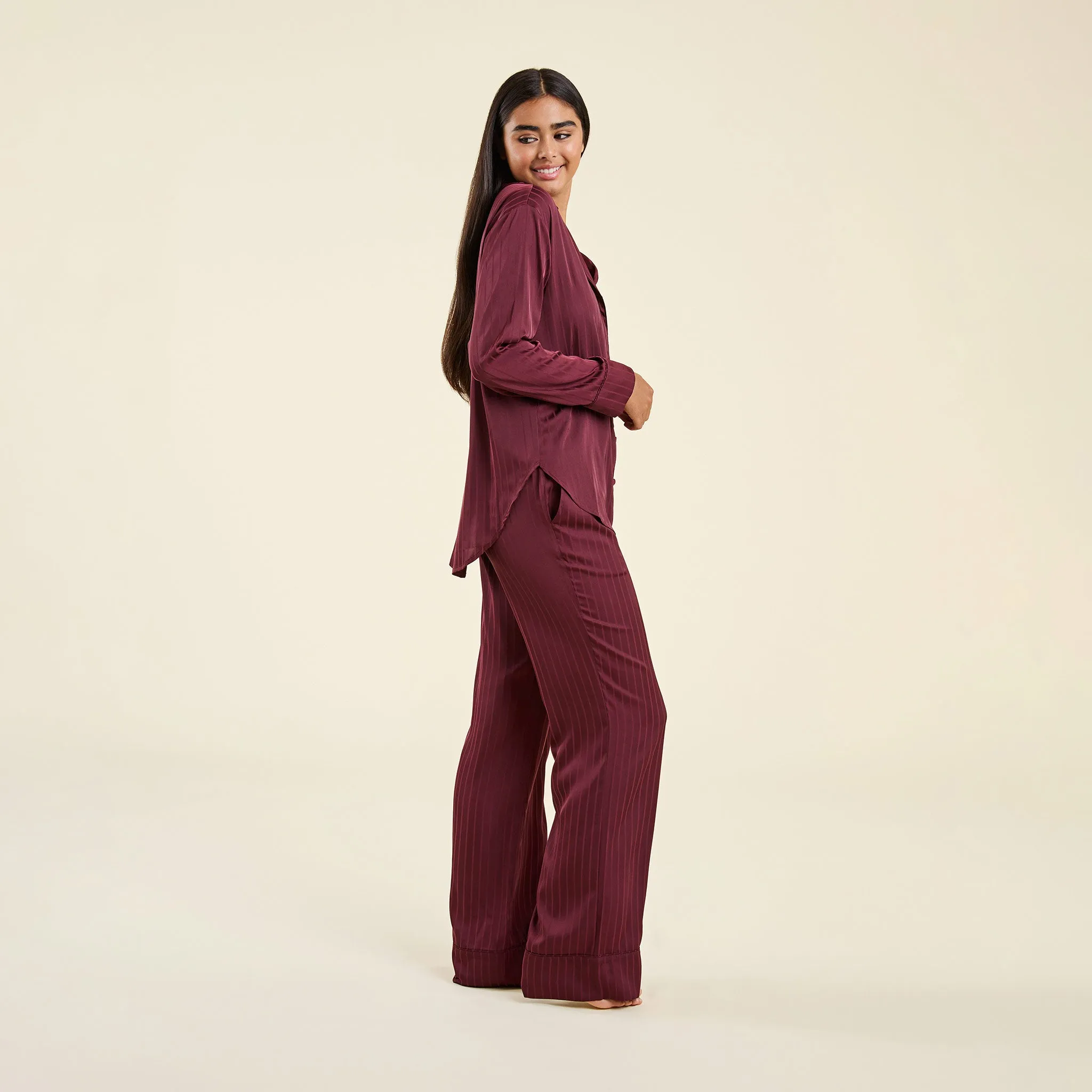 Satin Pajama Set | Merlot sold by nuuds product image thumbnail 3