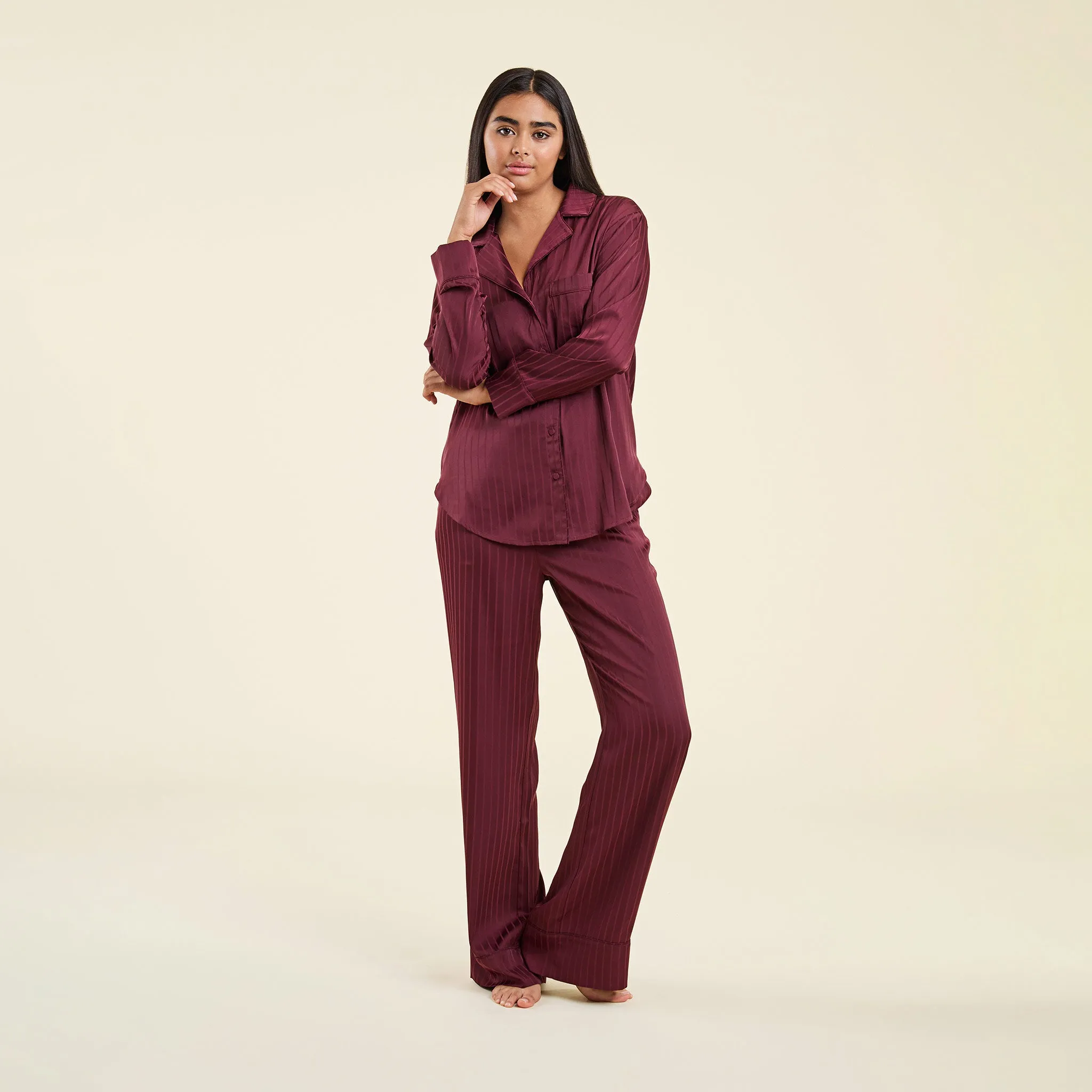 Satin Pajama Set | Merlot sold by nuuds product image thumbnail 2