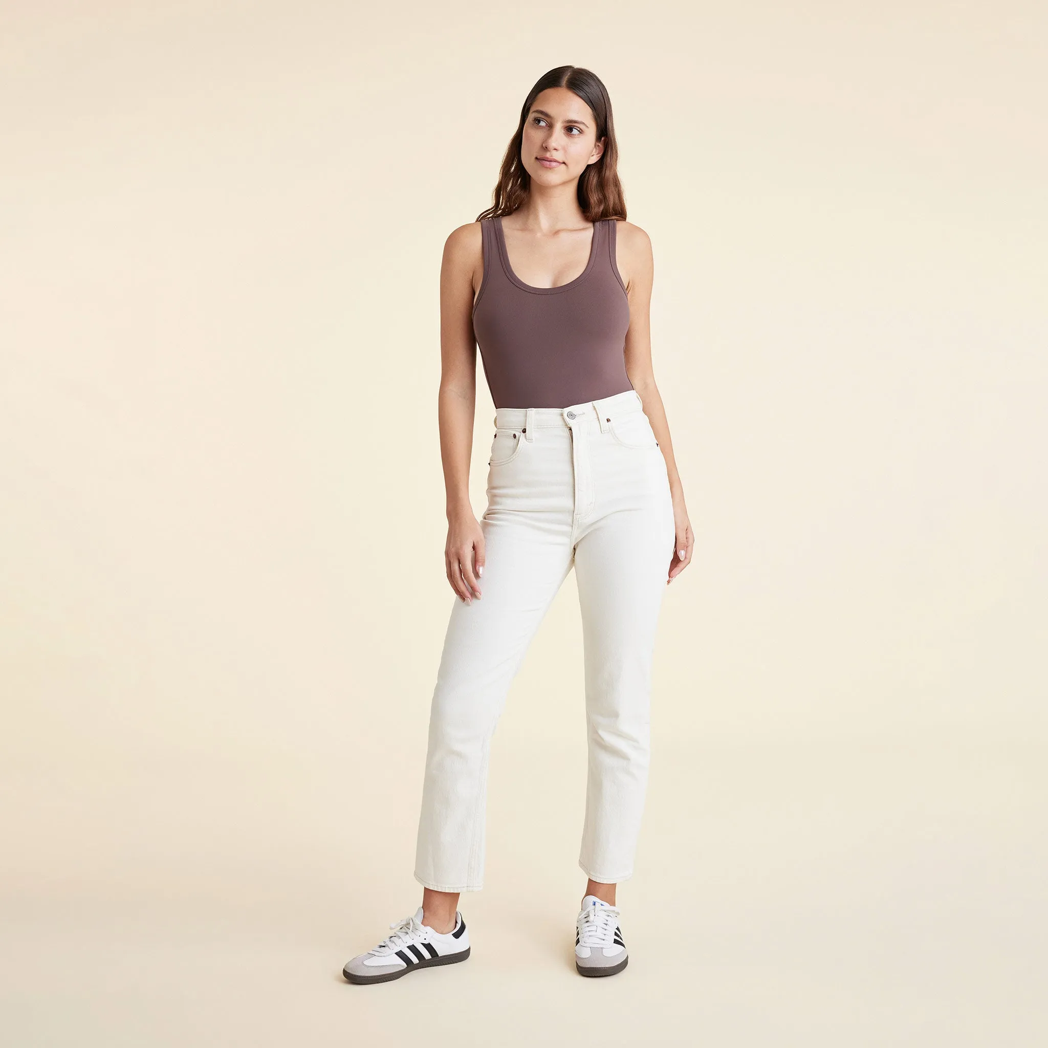 Seamless Scoop Tank Bodysuit | Coffee sold by nuuds product image thumbnail 2