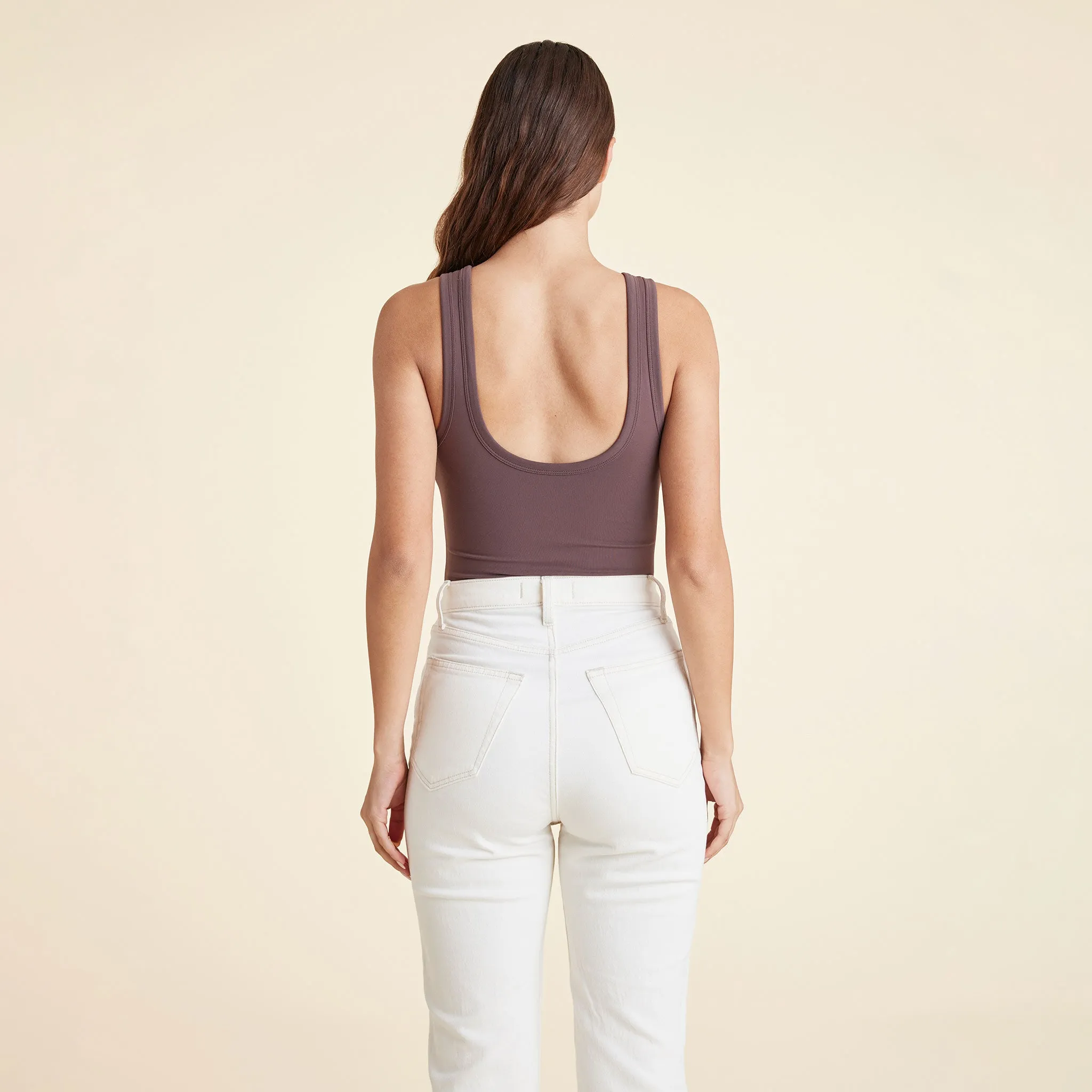 Seamless Scoop Tank Bodysuit | Coffee sold by nuuds product image thumbnail 4