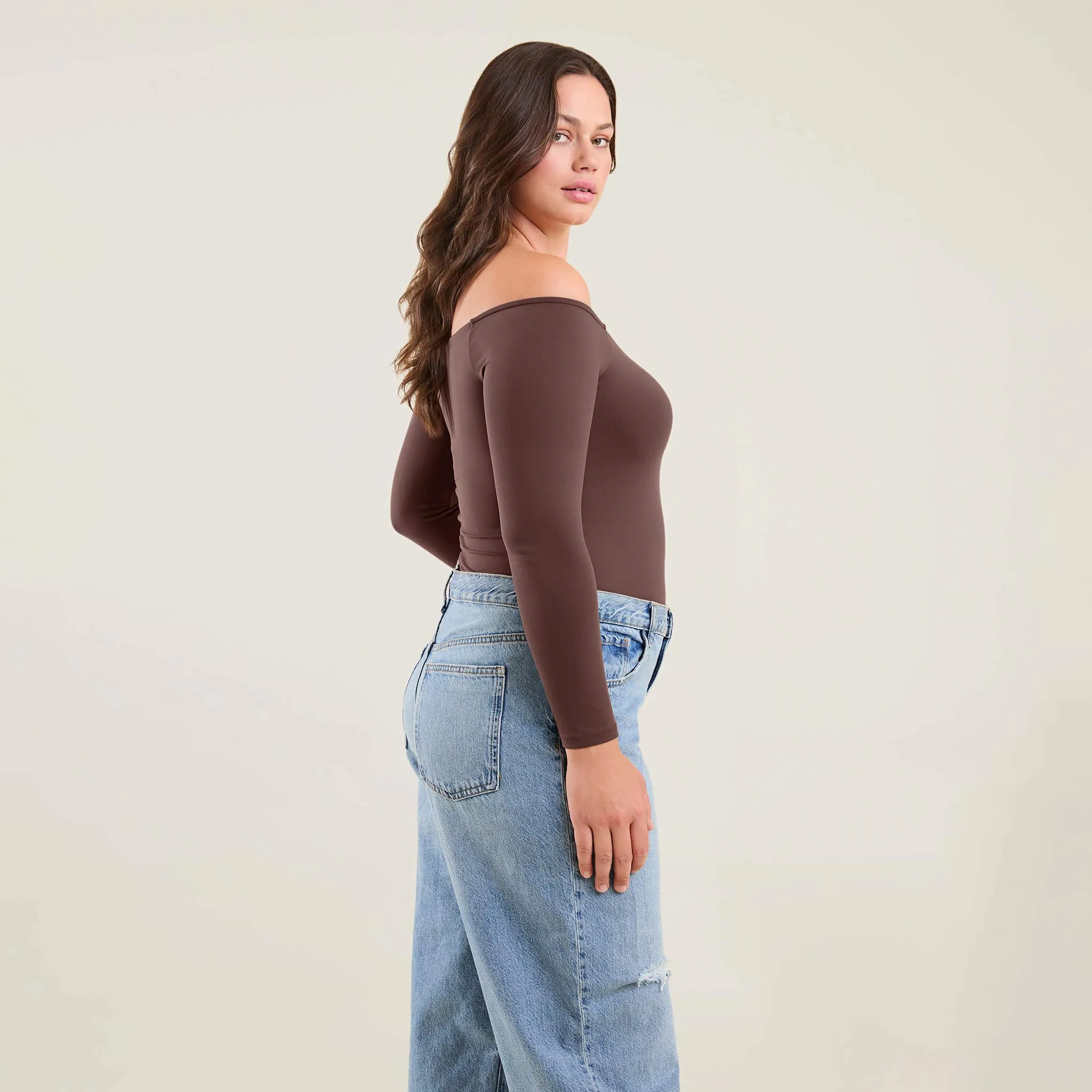 Off The Shoulder Bodysuit | Coffee sold by nuuds product image thumbnail 3