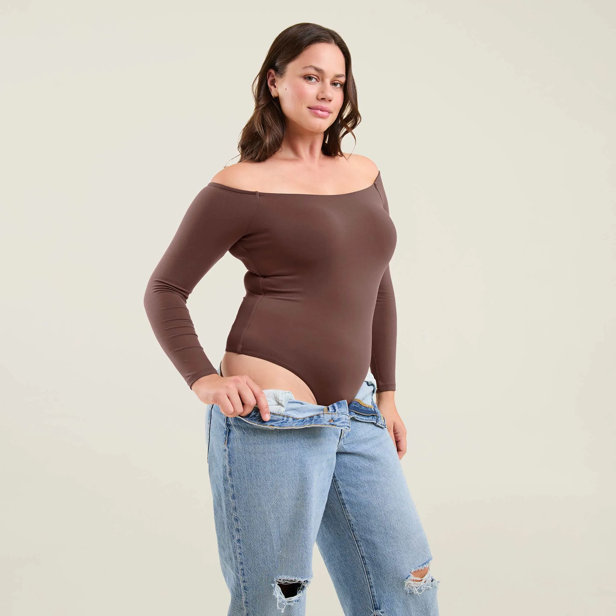 Off The Shoulder Bodysuit | Coffee sold by nuuds product image thumbnail 5
