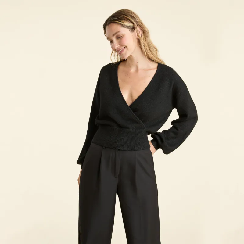 Cozy Knit Wrap Sweater sold by nuuds