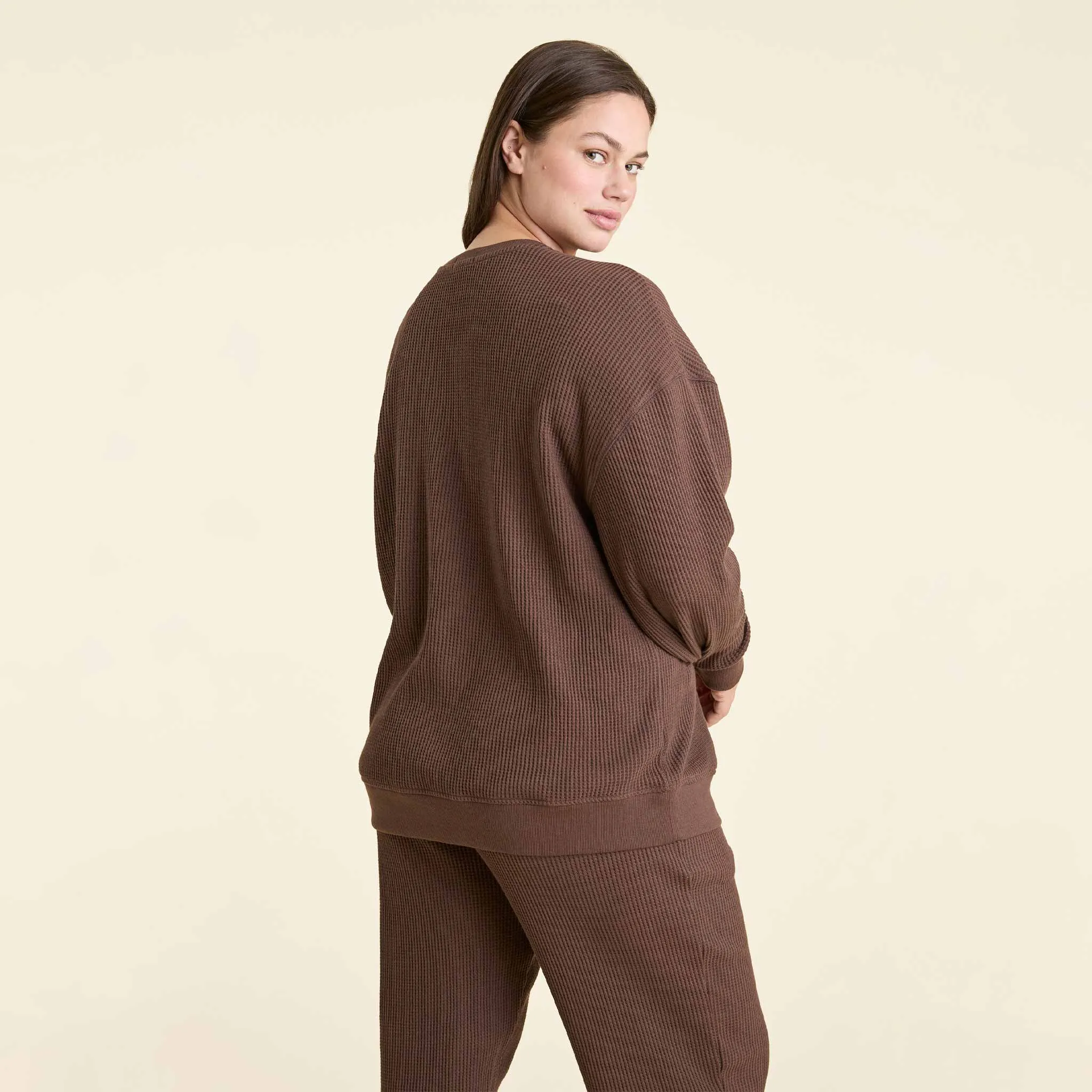 Waffle Crewneck Pullover | Coffee sold by nuuds product image thumbnail 4
