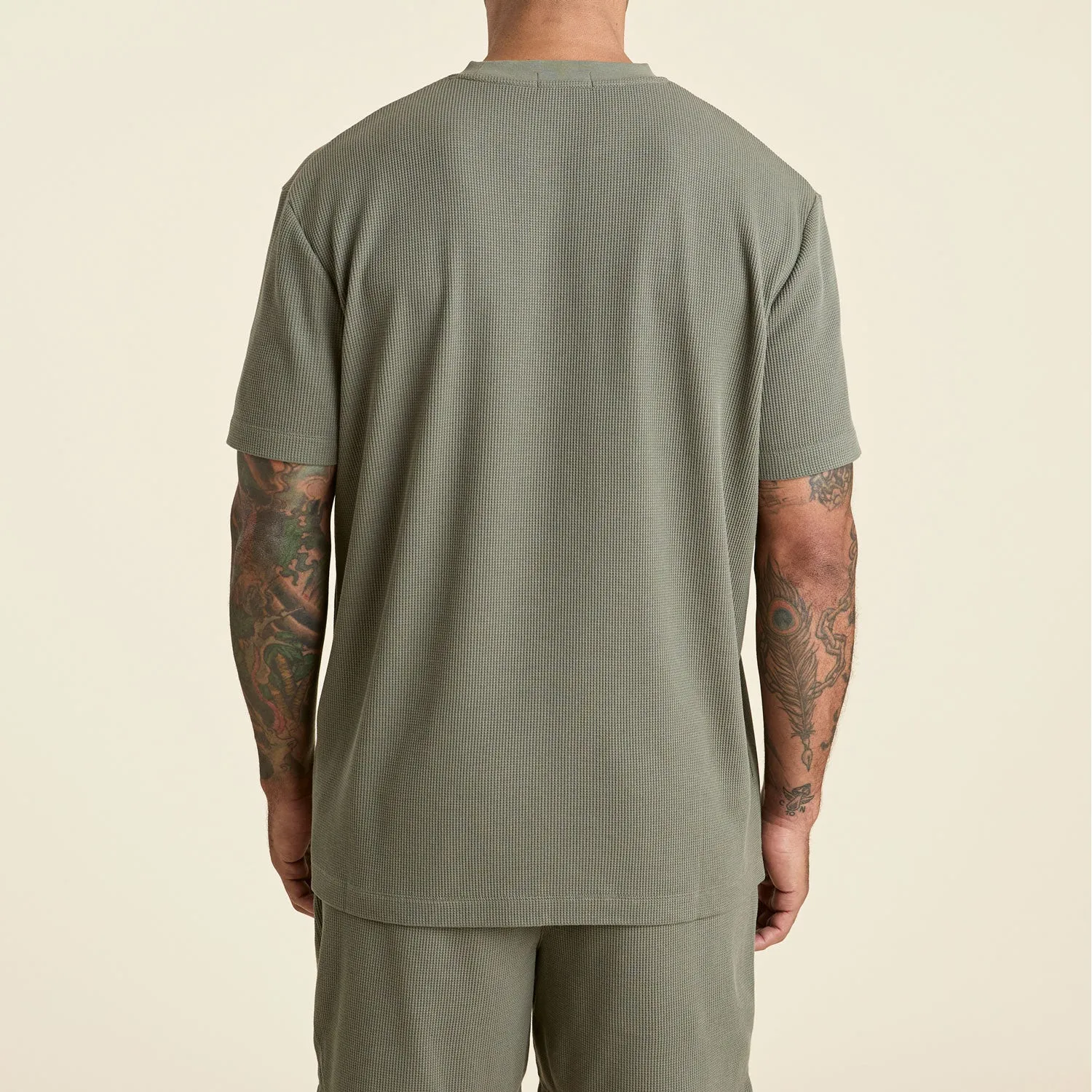Waffle T-Shirt | Olive sold by nuuds product image thumbnail 4