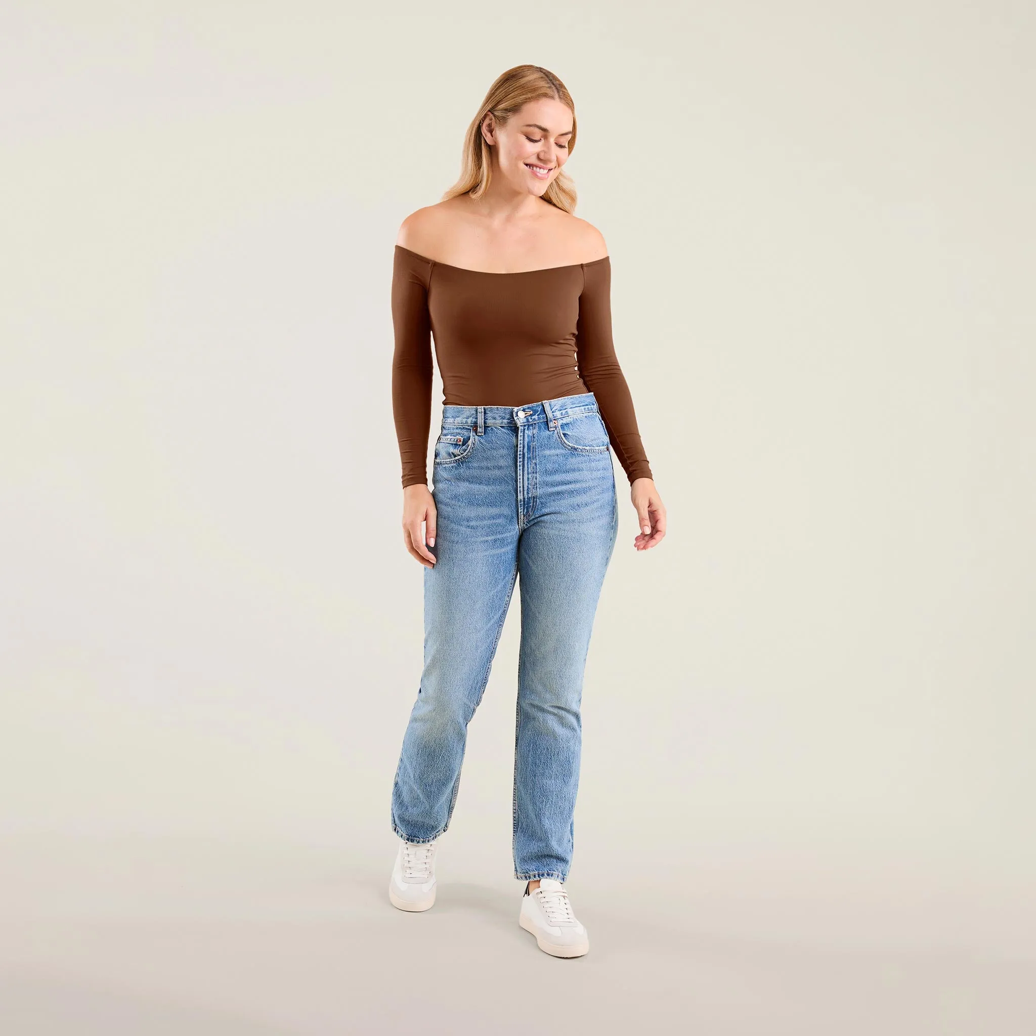 Off The Shoulder Bodysuit | Chocolate sold by nuuds product image thumbnail 2