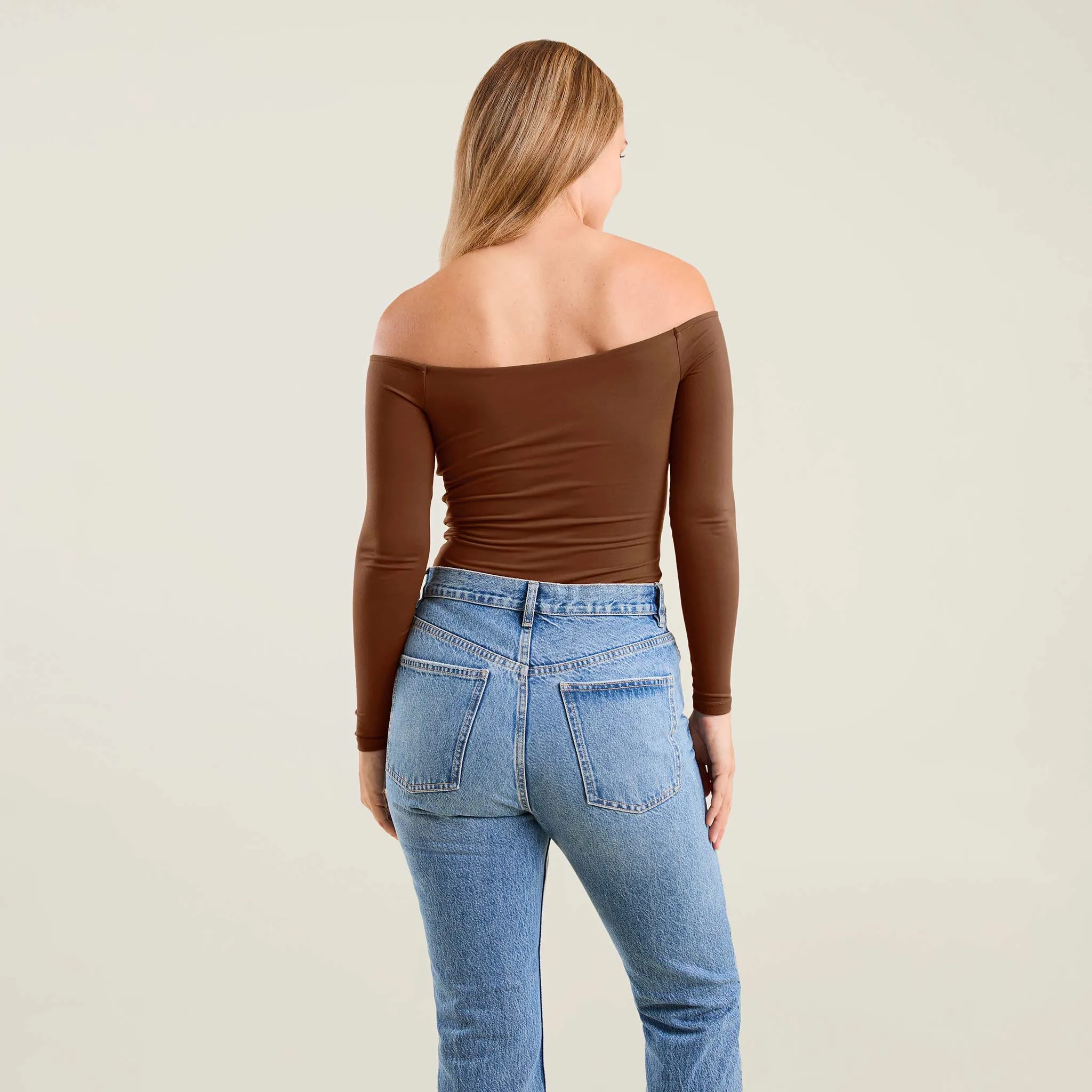 Off The Shoulder Bodysuit | Chocolate sold by nuuds product image thumbnail 4