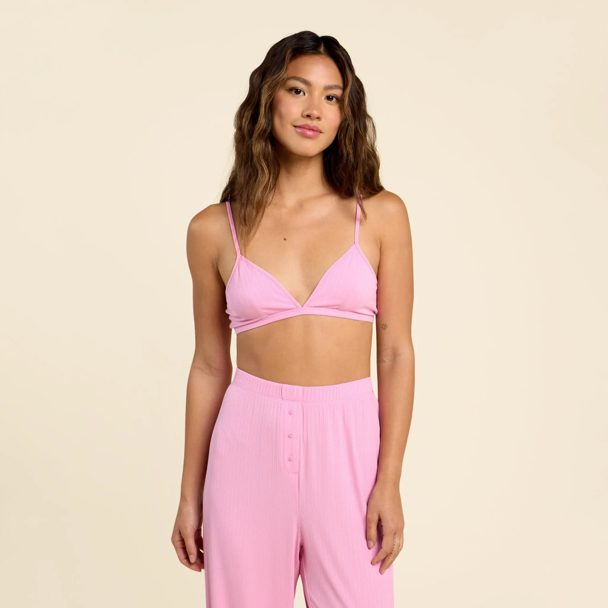 Mini Rib Bralette | Bubblegum Pink sold by nuuds