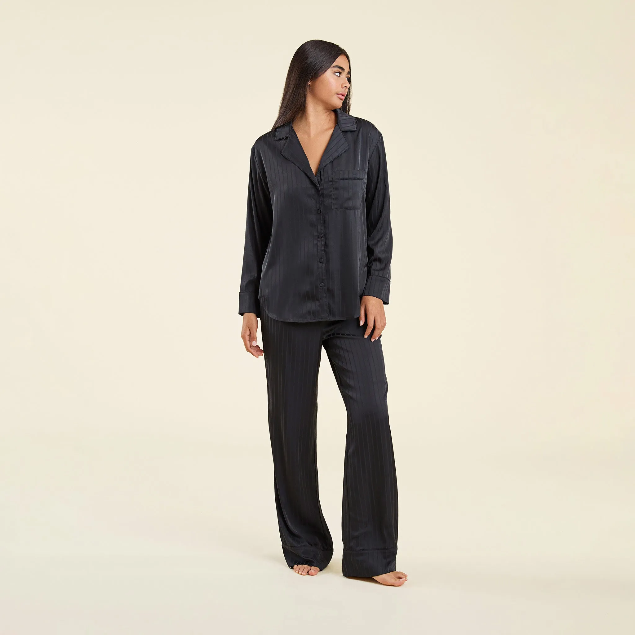 Satin Pajama Set | Black sold by nuuds product image thumbnail 2
