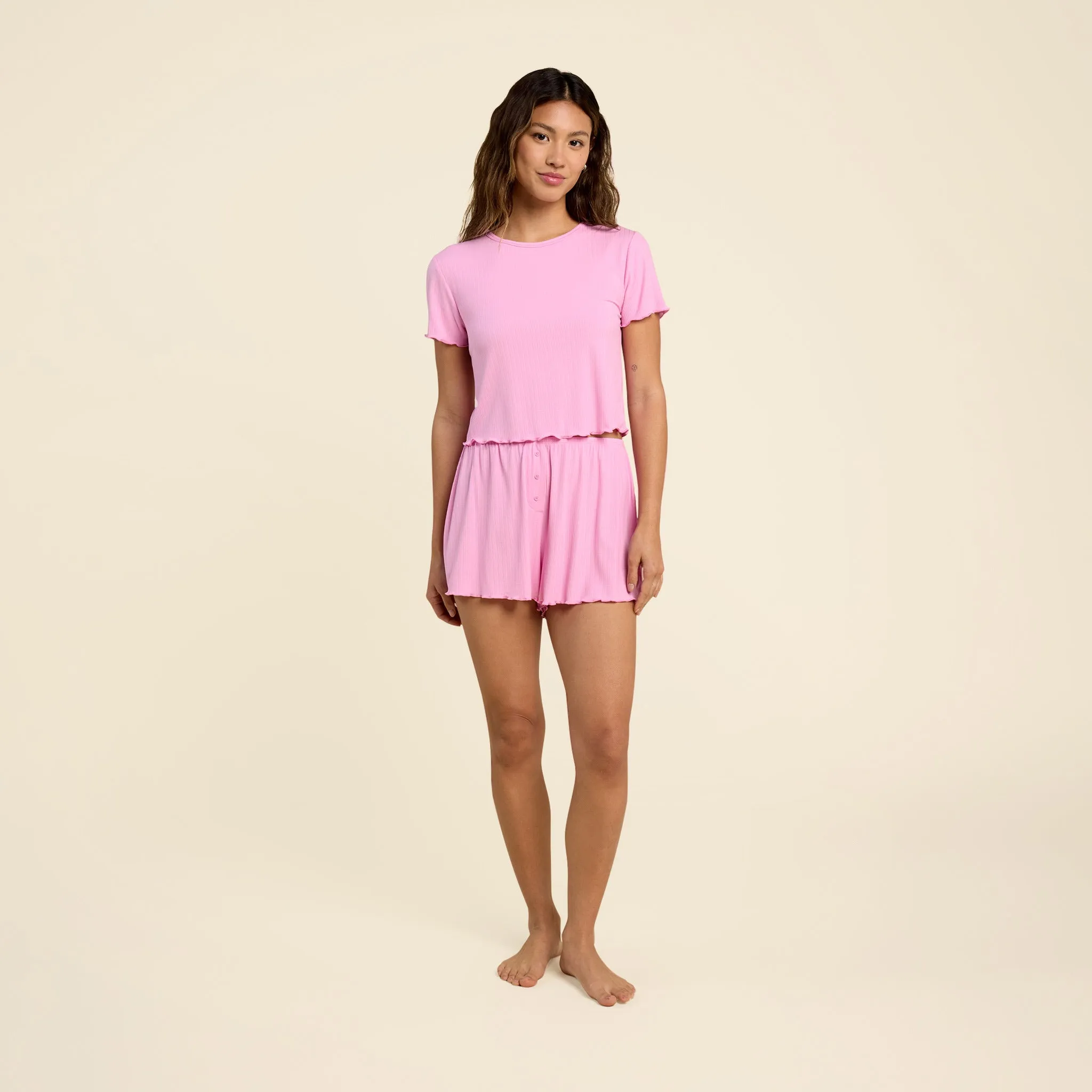 Mini Rib Tee | Bubblegum Pink sold by nuuds product image thumbnail 2