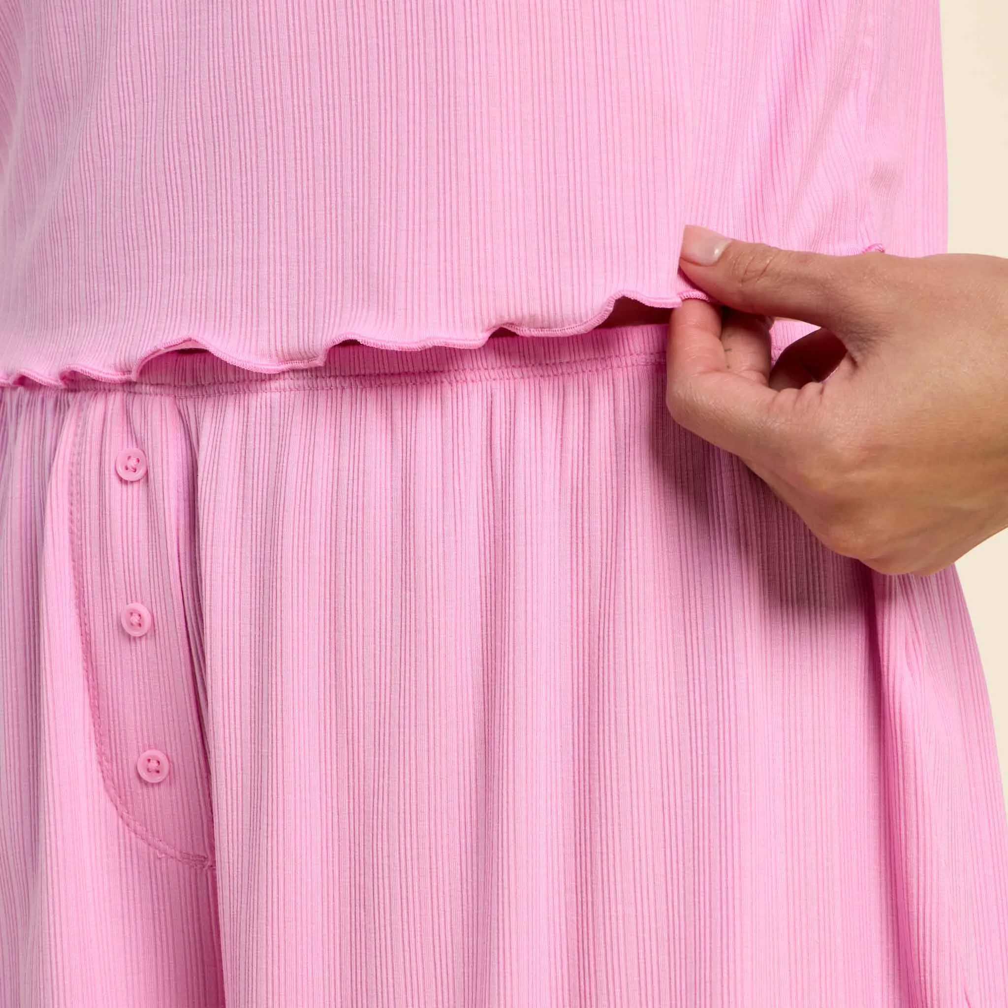 Mini Rib Tee | Bubblegum Pink sold by nuuds product image thumbnail 5
