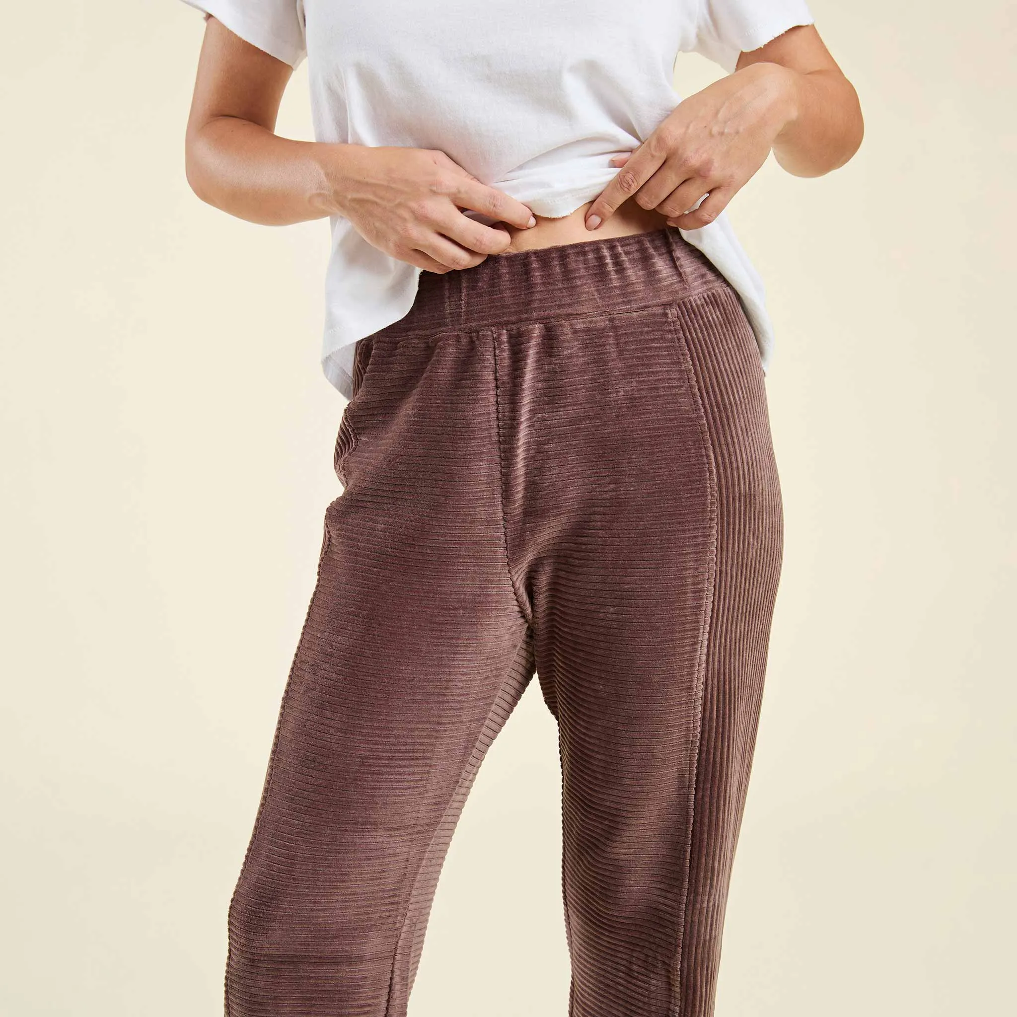 Textured Wide Leg Pant | Coffee sold by nuuds product image thumbnail 5