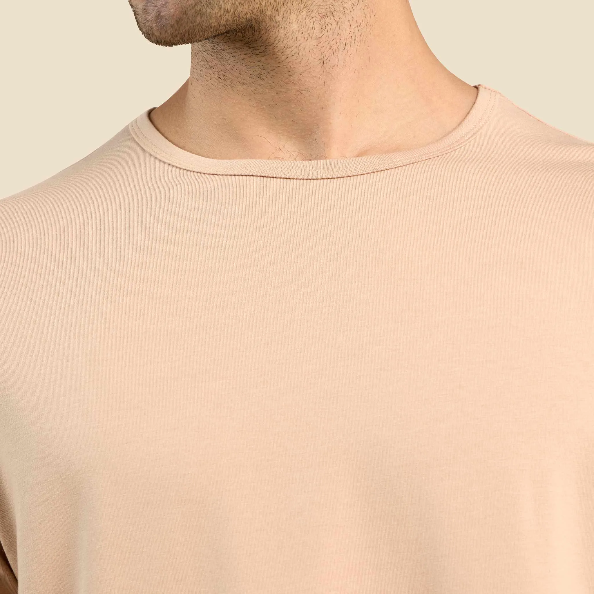 Short Sleeve Curved Hem T-Shirt | Sand sold by nuuds product image thumbnail 5