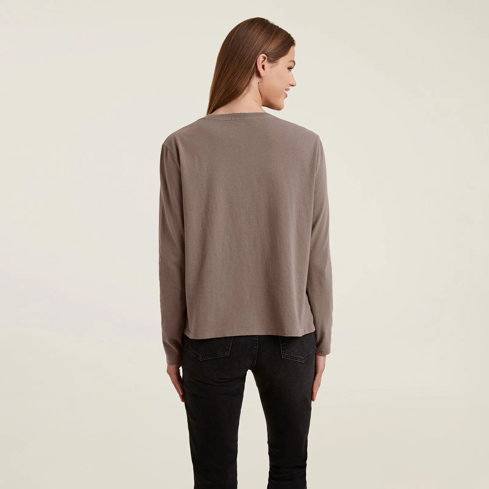 Vintage Cotton Long Sleeve Everyday T-Shirt | Mocha sold by nuuds product image thumbnail 4