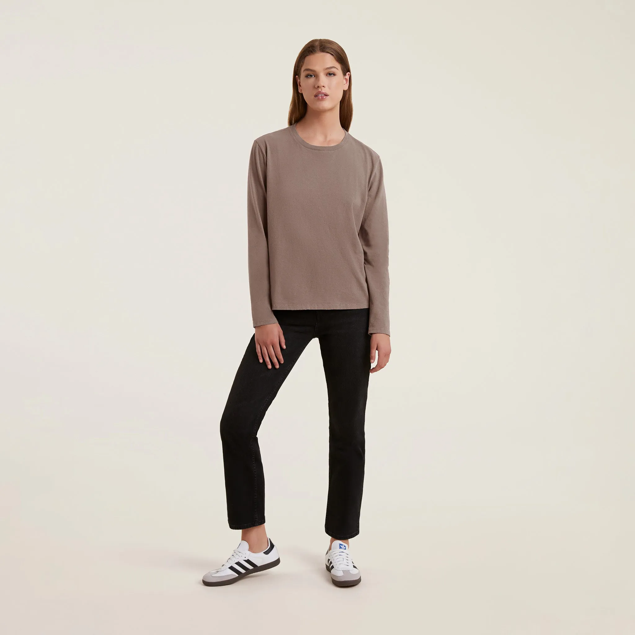 Vintage Cotton Long Sleeve Everyday T-Shirt | Mocha sold by nuuds product image thumbnail 2