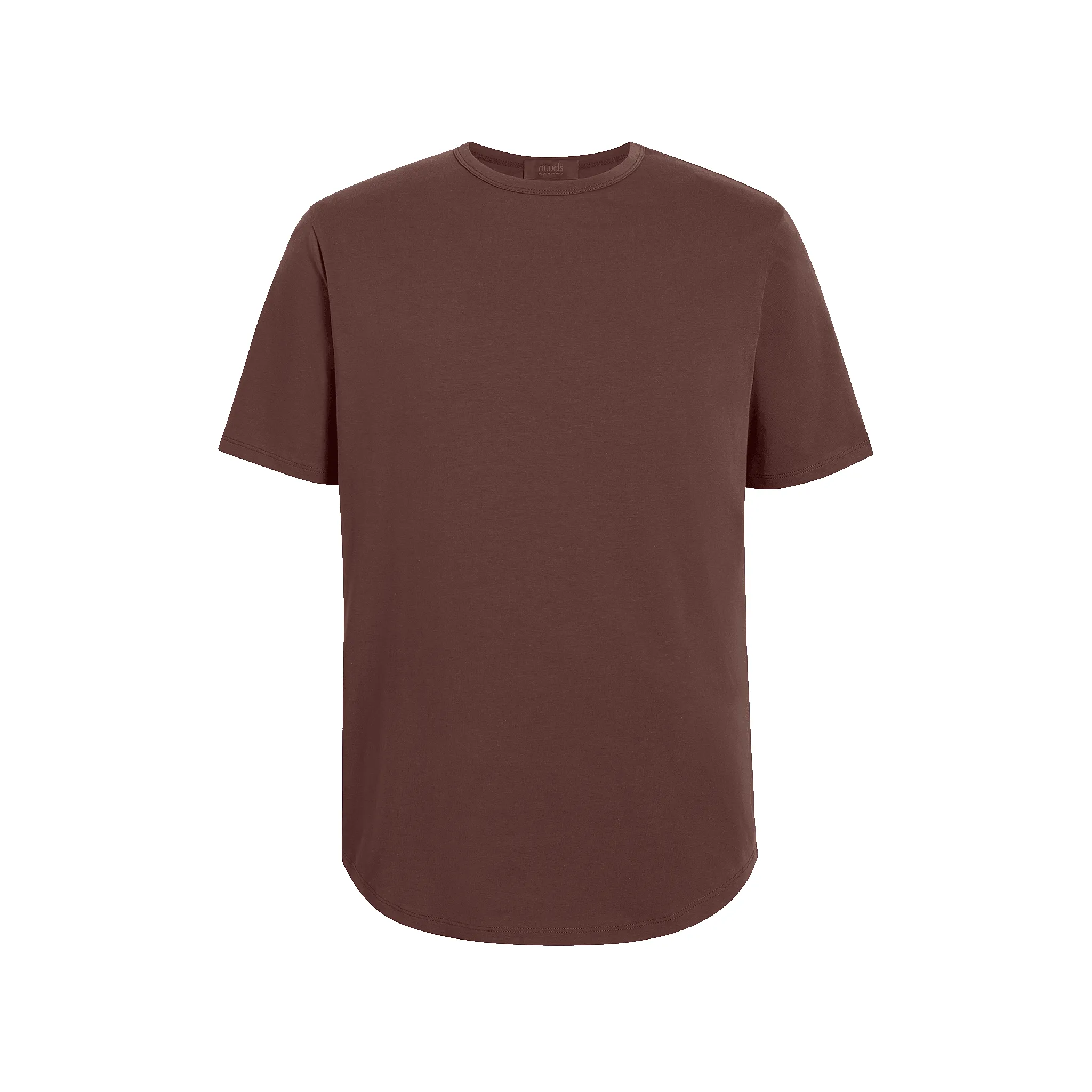 Short Sleeve Curved Hem T-Shirt | Coffee sold by nuuds product image thumbnail 4
