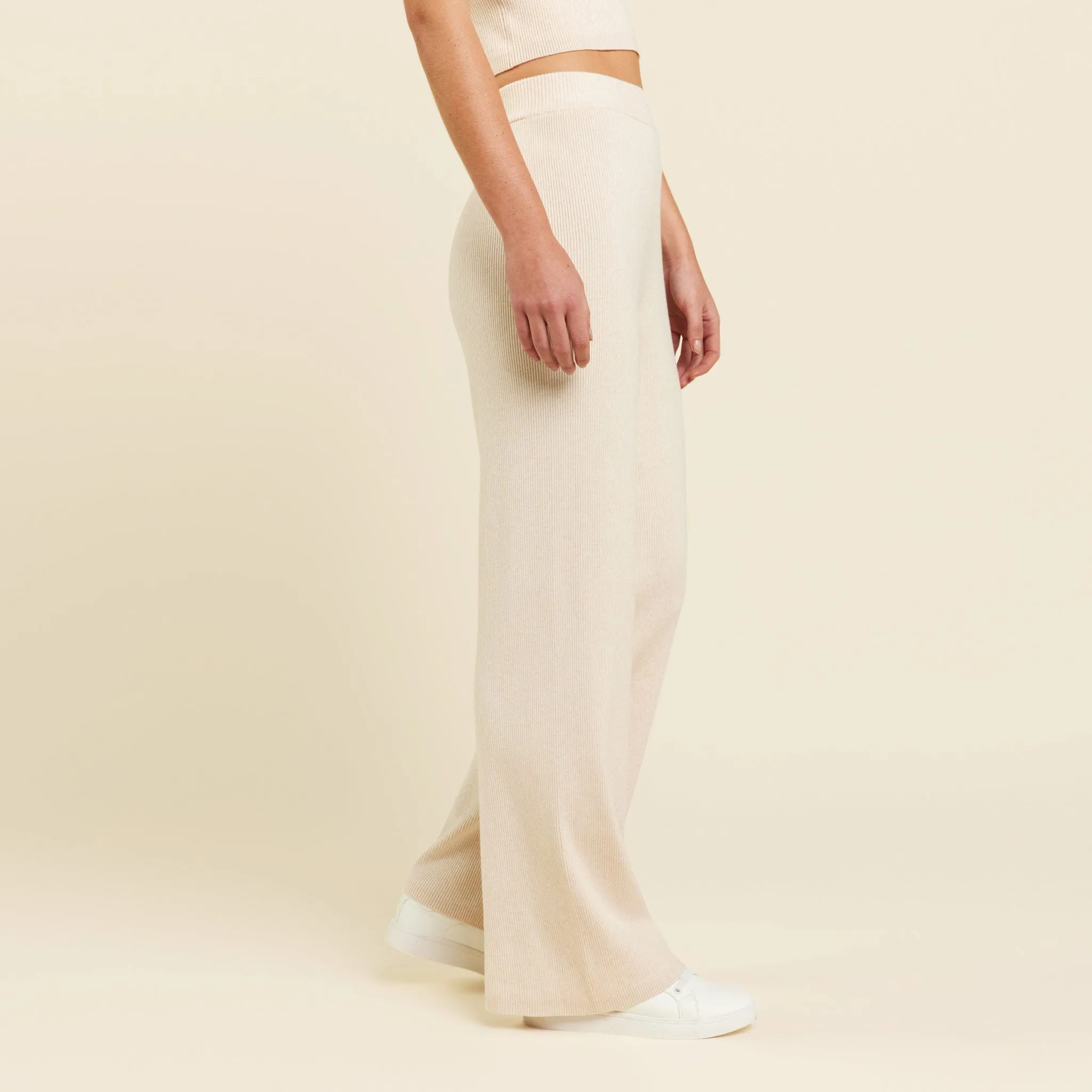 Ribbed Sweater Wide Leg Pant | Heather Bone sold by nuuds product image thumbnail 3