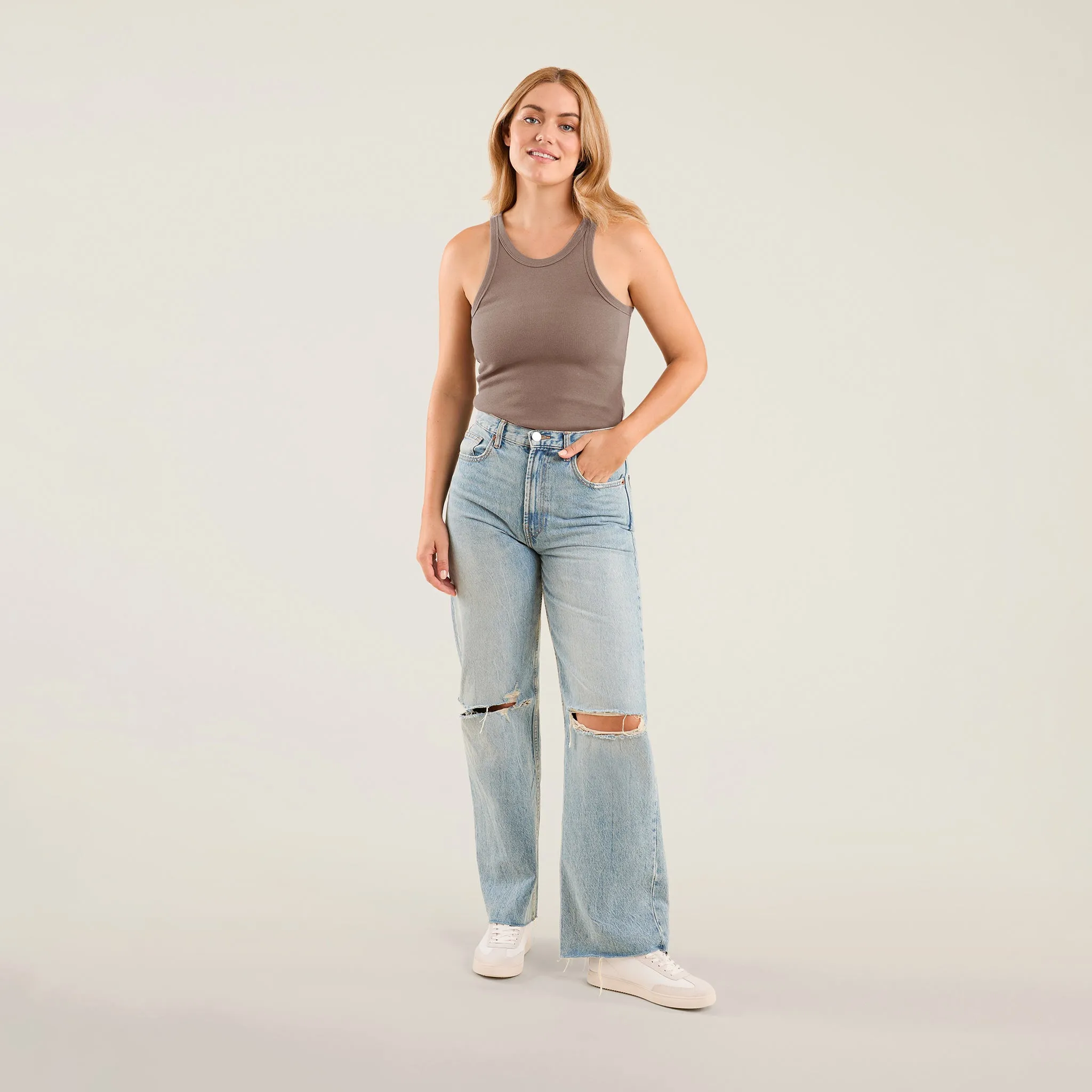 Essential Rib Tank Top | Mocha sold by nuuds product image thumbnail 2