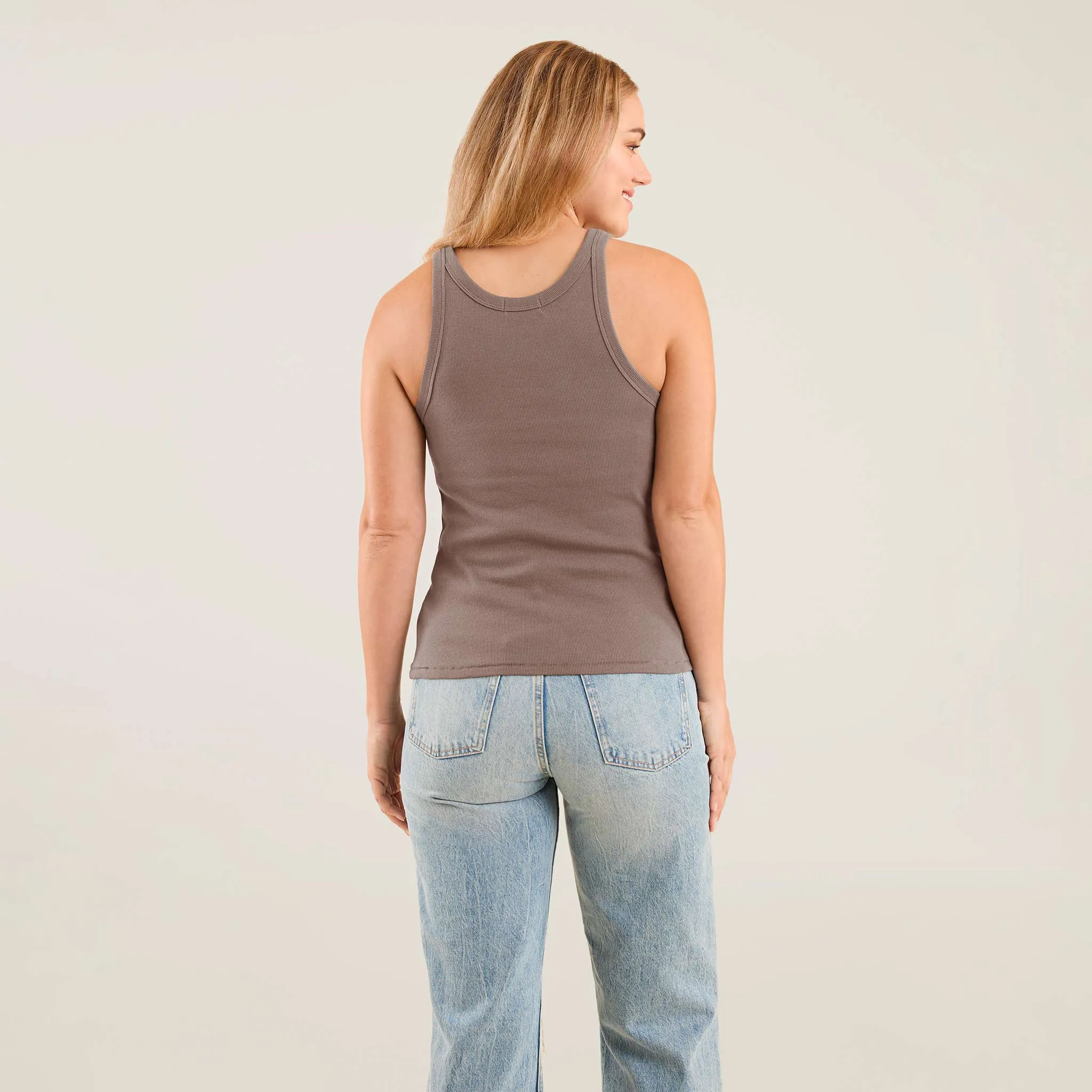 Essential Rib Tank Top | Mocha sold by nuuds product image thumbnail 4