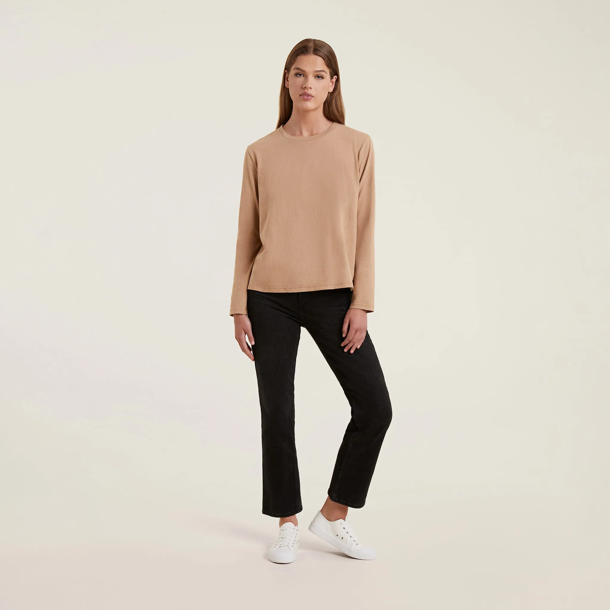 Vintage Cotton Long Sleeve Everyday T-Shirt | Cinnamon sold by nuuds product image thumbnail 2