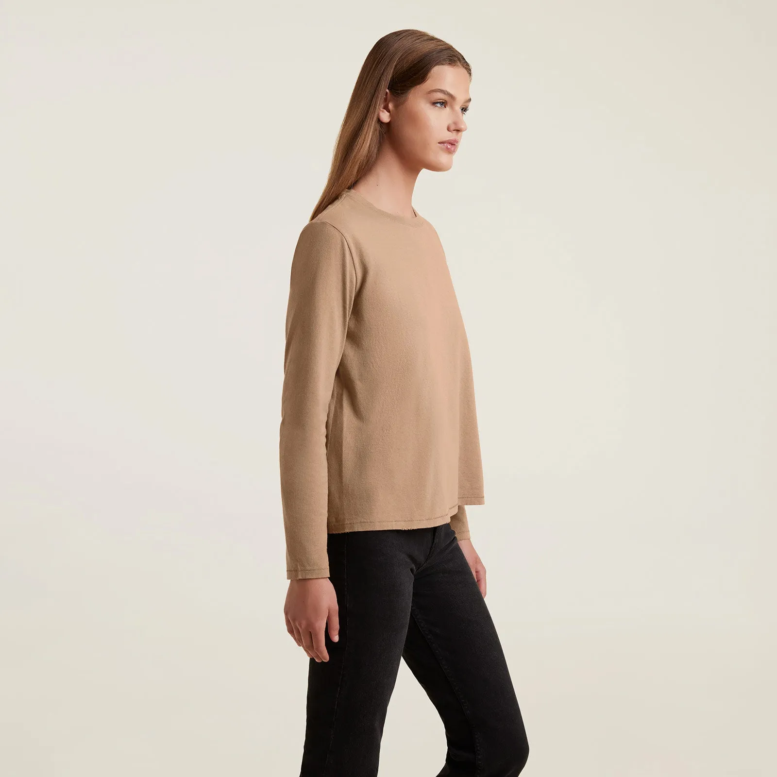 Vintage Cotton Long Sleeve Everyday T-Shirt | Cinnamon sold by nuuds product image thumbnail 3
