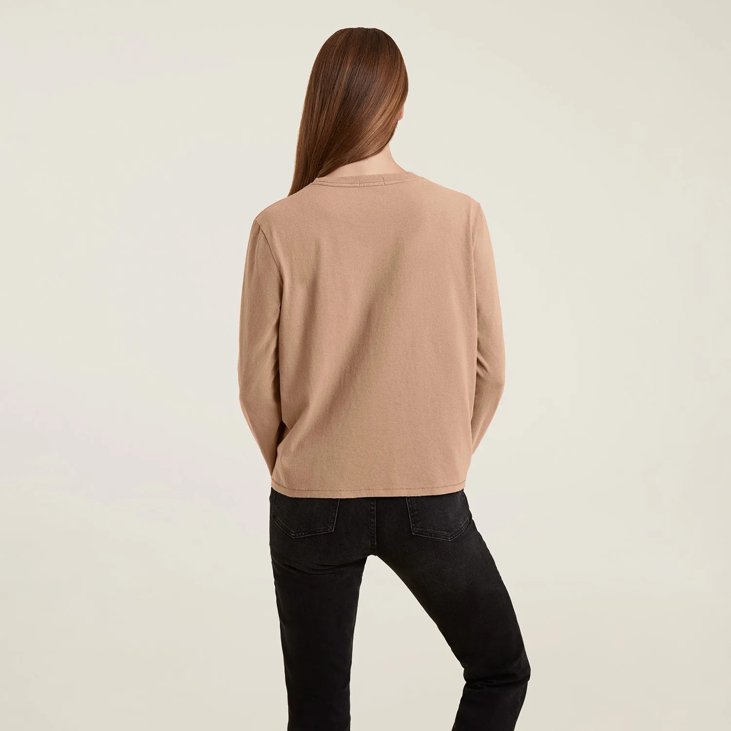 Vintage Cotton Long Sleeve Everyday T-Shirt | Cinnamon sold by nuuds product image thumbnail 4