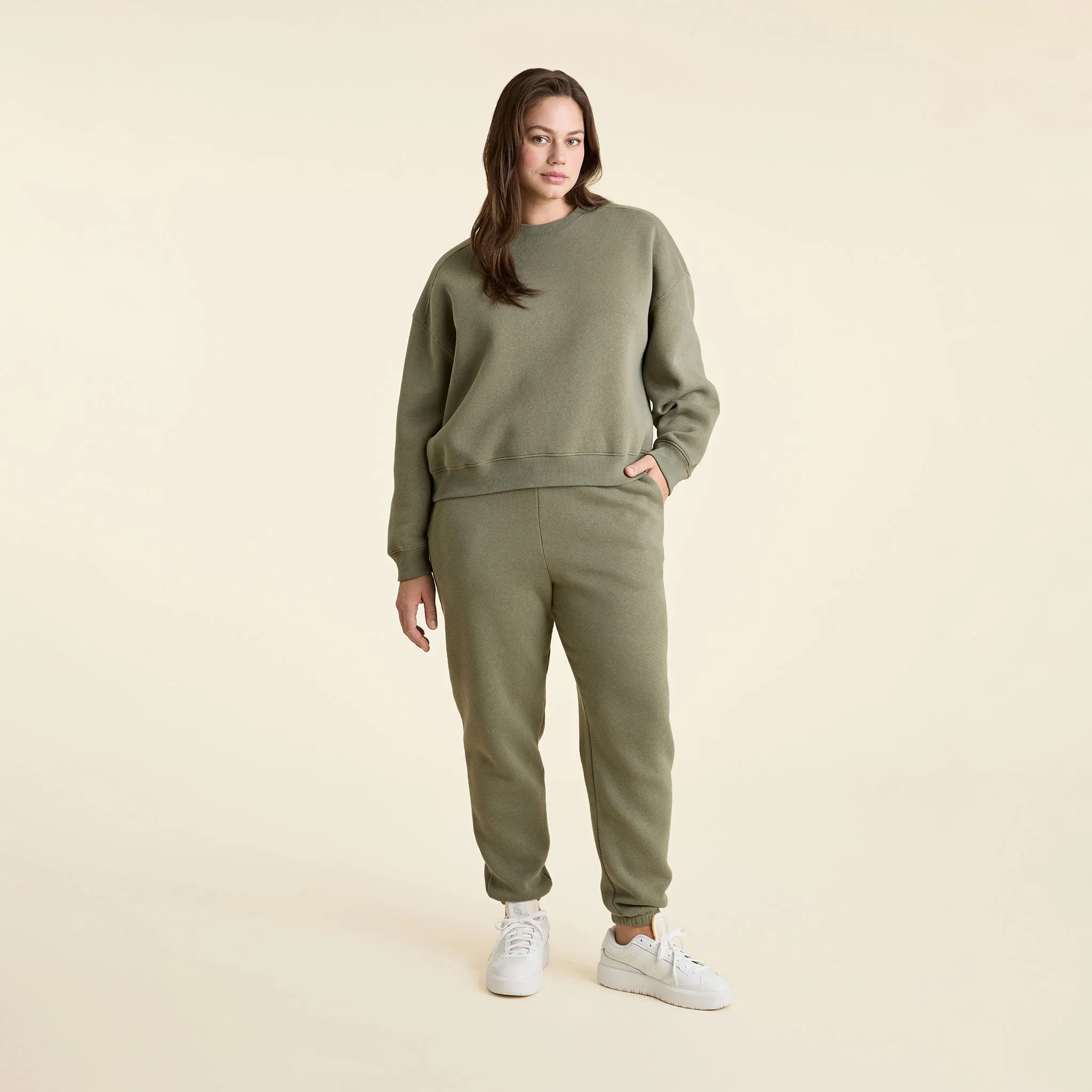 Classic Crewneck Sweatshirt | Olive sold by nuuds product image thumbnail 2