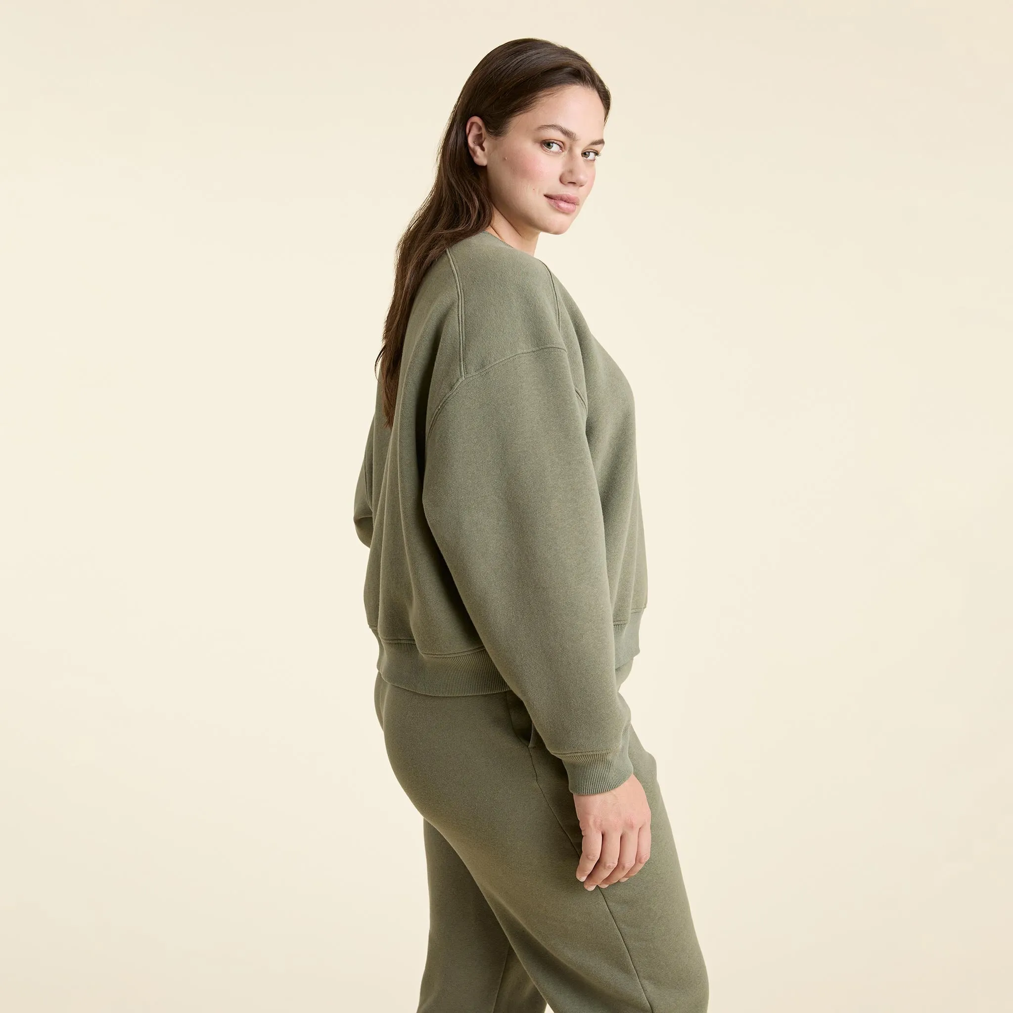 Classic Crewneck Sweatshirt | Olive sold by nuuds product image thumbnail 3
