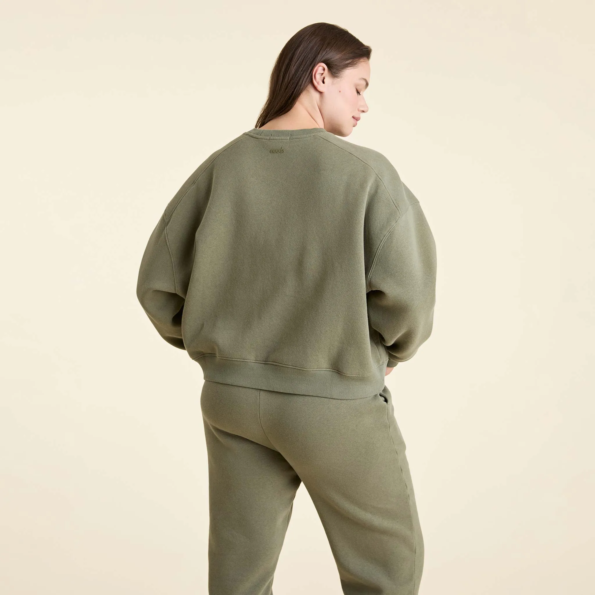 Classic Crewneck Sweatshirt | Olive sold by nuuds product image thumbnail 4