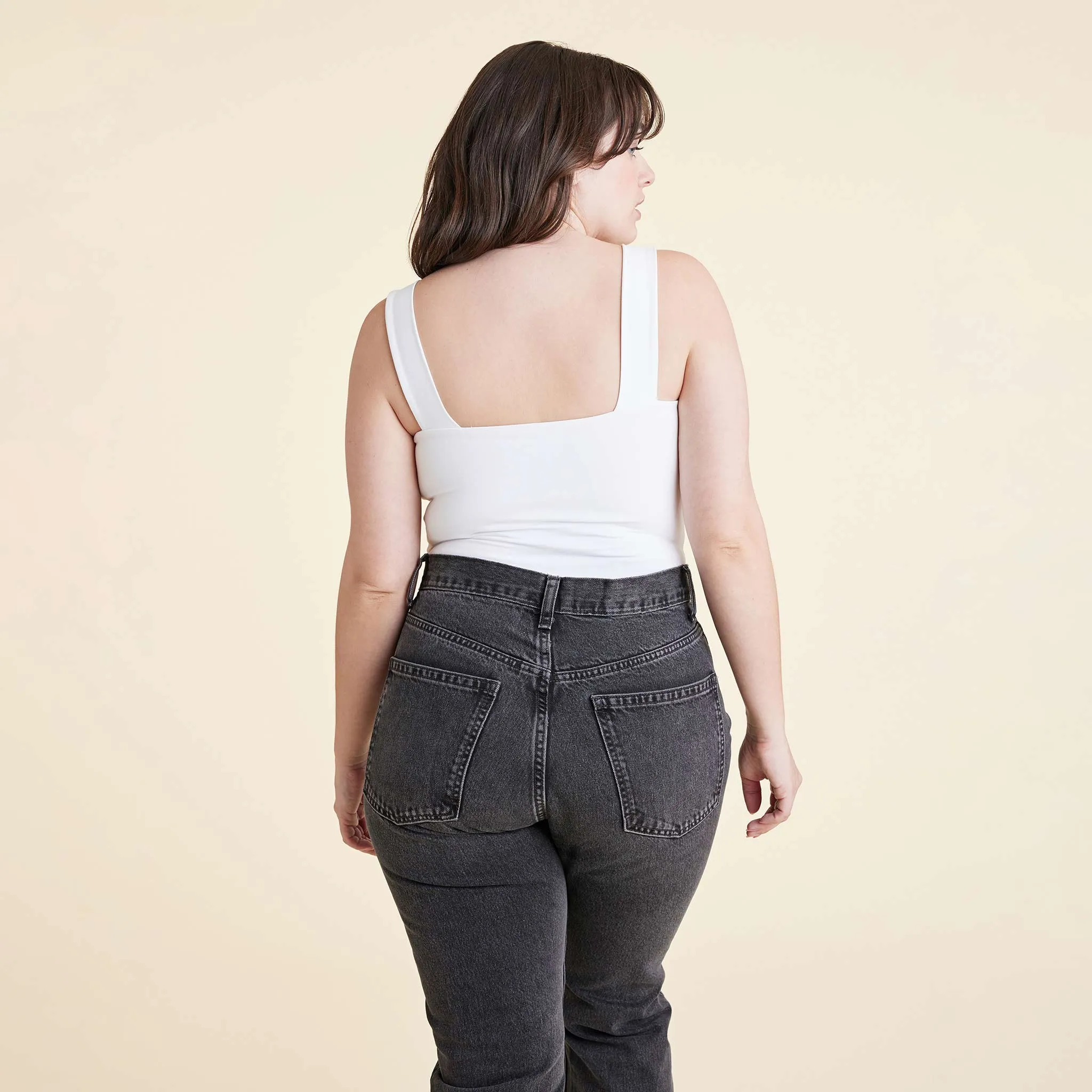 Square Neck Tank Bodysuit | White sold by nuuds product image thumbnail 4