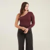 One Shoulder Bodysuit | Merlot sold by nuuds