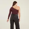 One Shoulder Bodysuit | Merlot sold by nuuds
