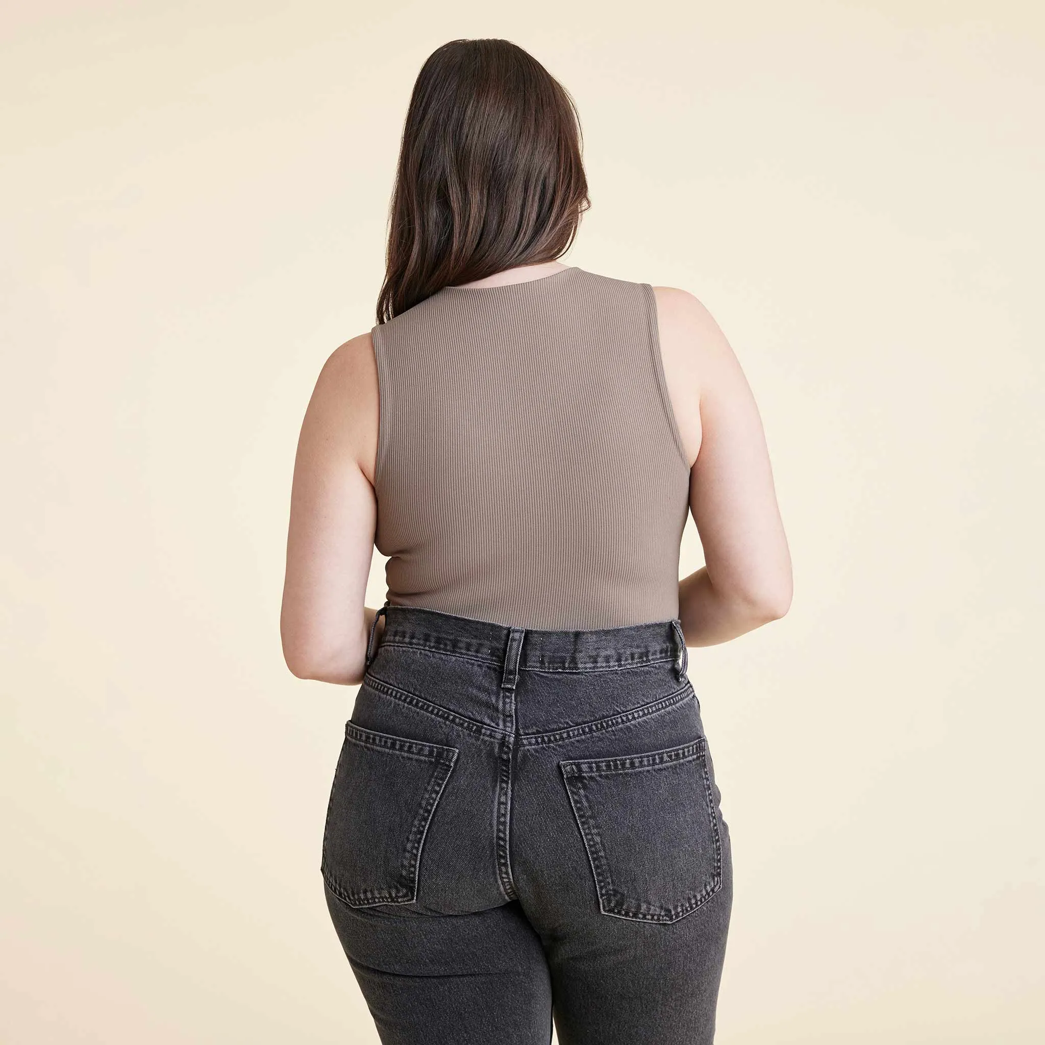 Ribbed Crewneck Tank Bodysuit | Mocha sold by nuuds product image thumbnail 4