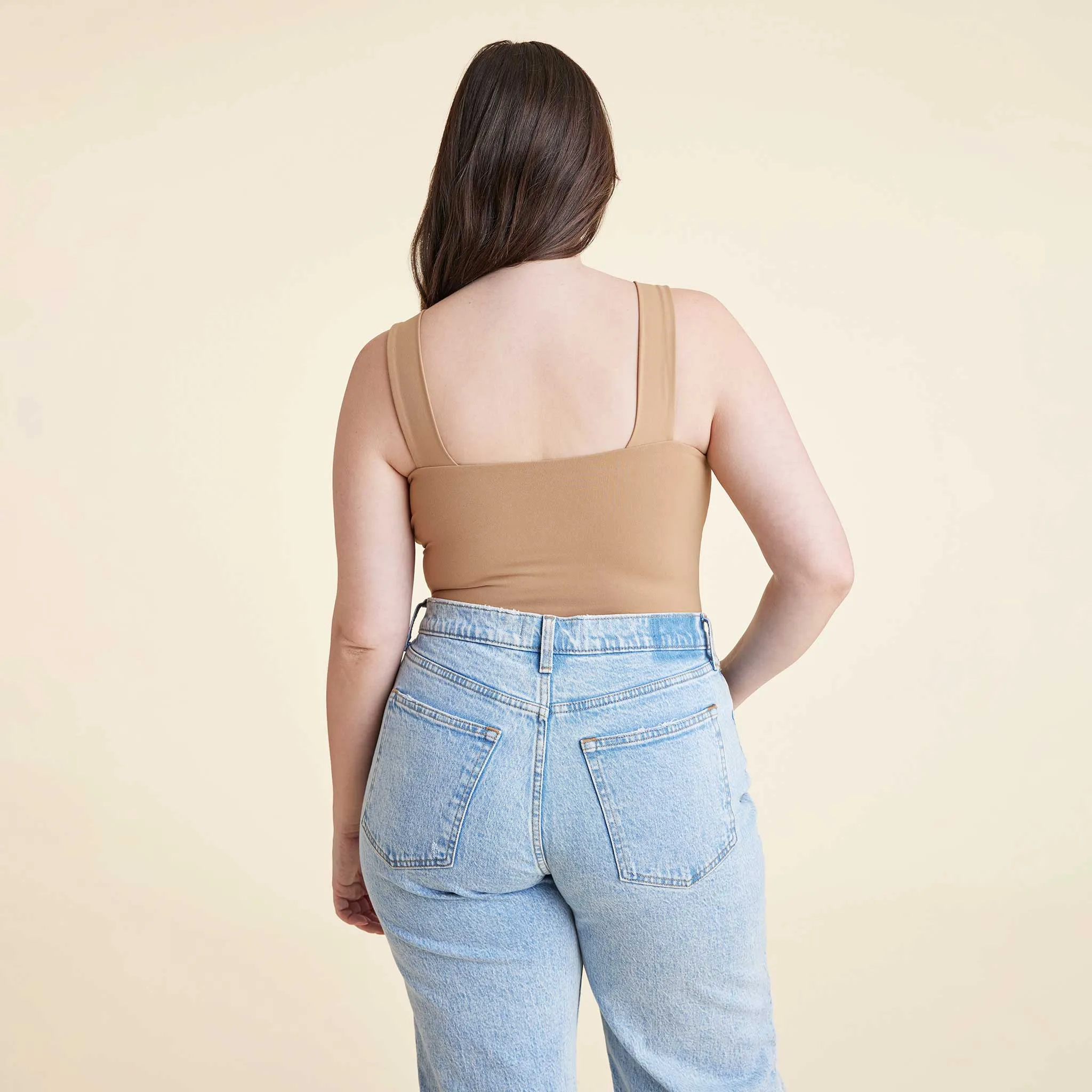 Square Neck Tank Bodysuit | Cinnamon sold by nuuds product image thumbnail 4