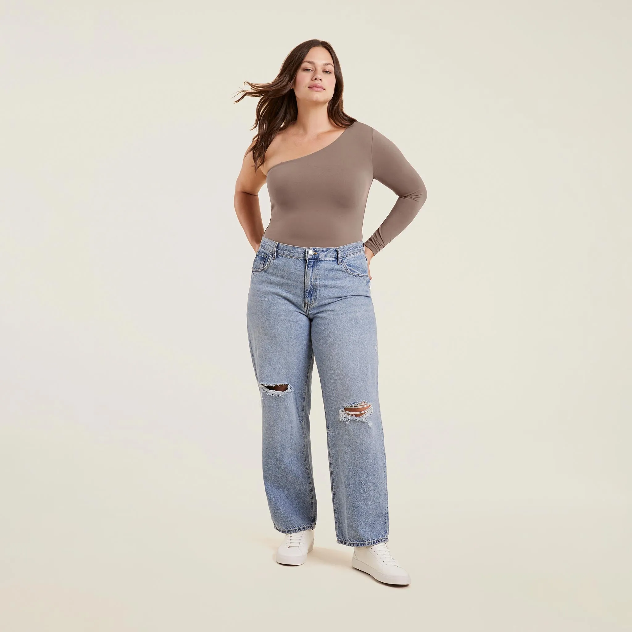 One Shoulder Bodysuit | Mocha sold by nuuds product image thumbnail 2