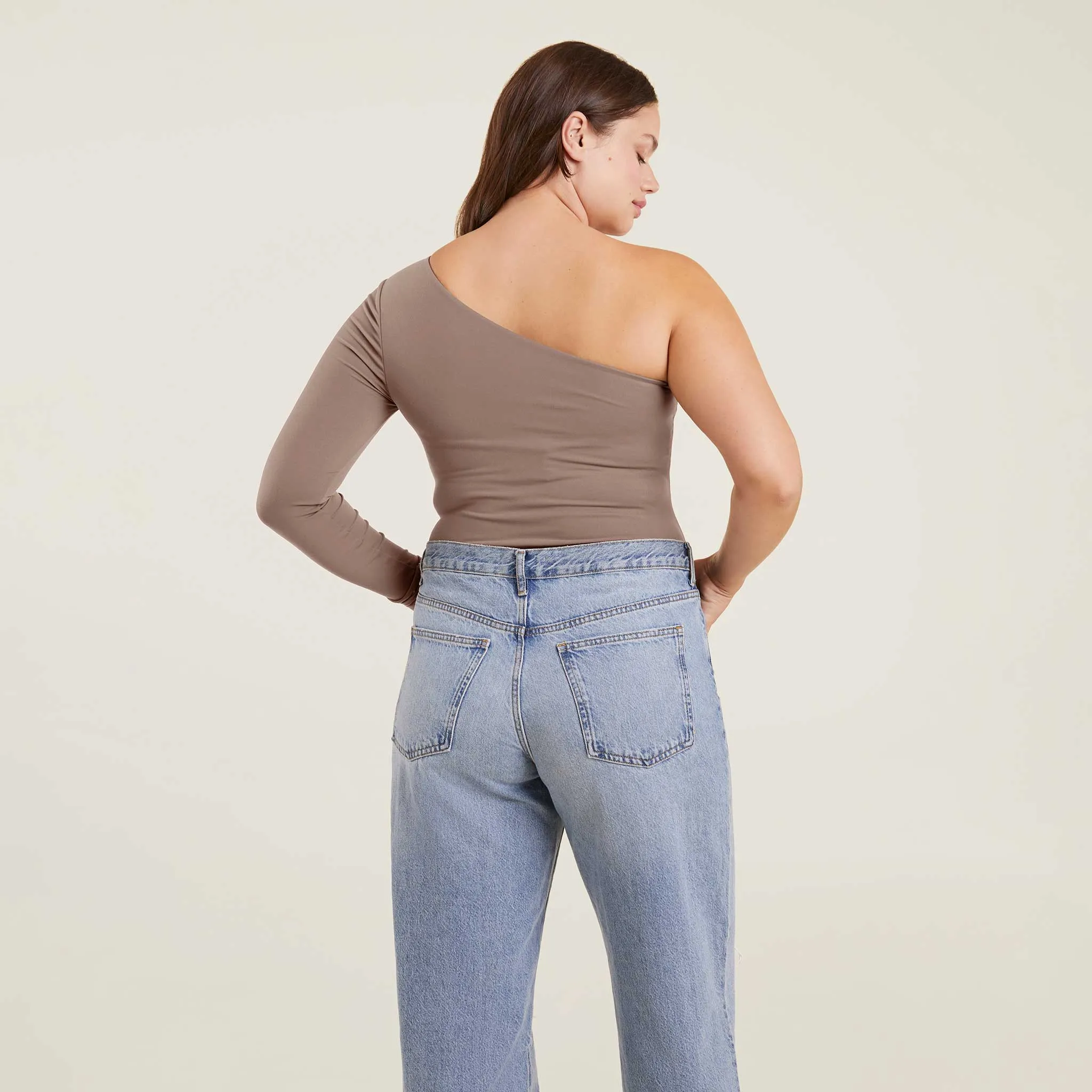 One Shoulder Bodysuit | Mocha sold by nuuds product image thumbnail 4