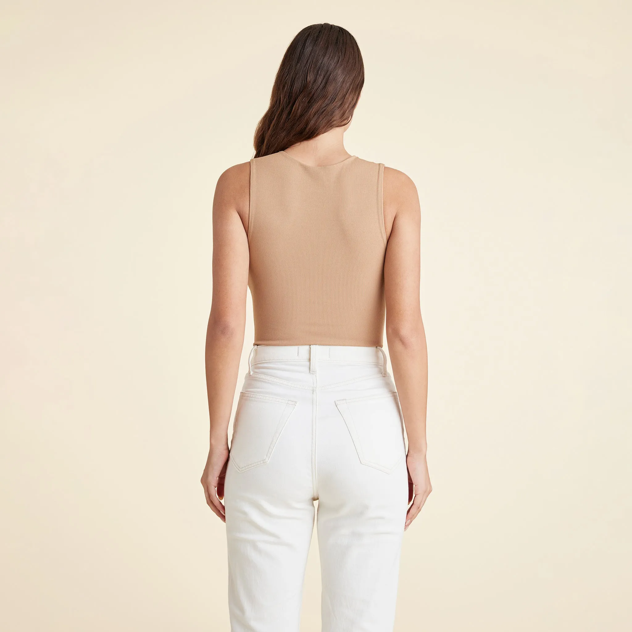 Ribbed Crewneck Tank Bodysuit | Cinnamon sold by nuuds product image thumbnail 4