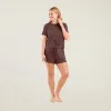 Ribbed Pajama Shorts Set | Coffee sold by nuuds