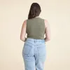 Cotton Stretch Classic Crewneck Tank Bodysuit | Olive sold by nuuds