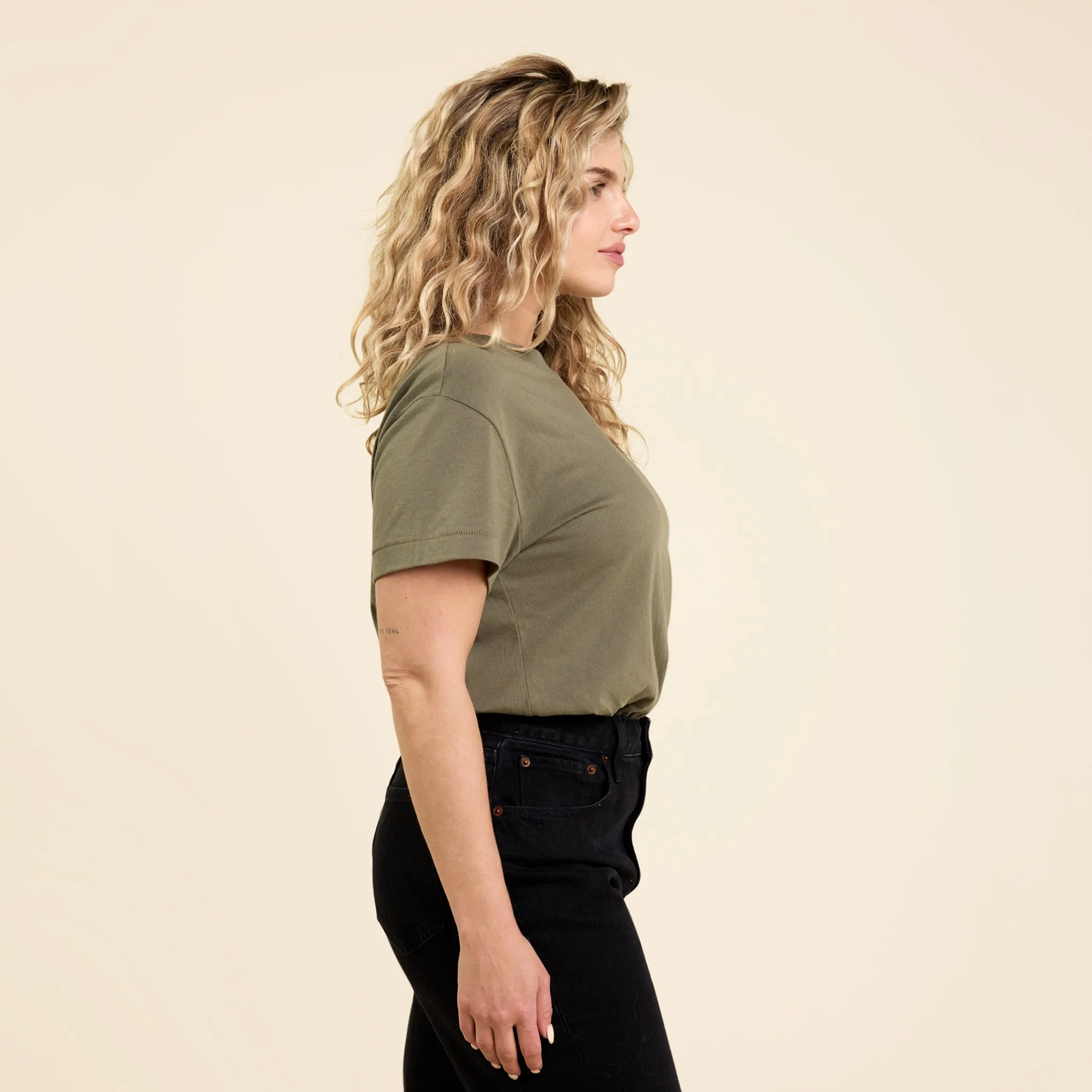 Soft Cotton Everyday T-Shirt Bodysuit | Olive sold by nuuds product image thumbnail 3