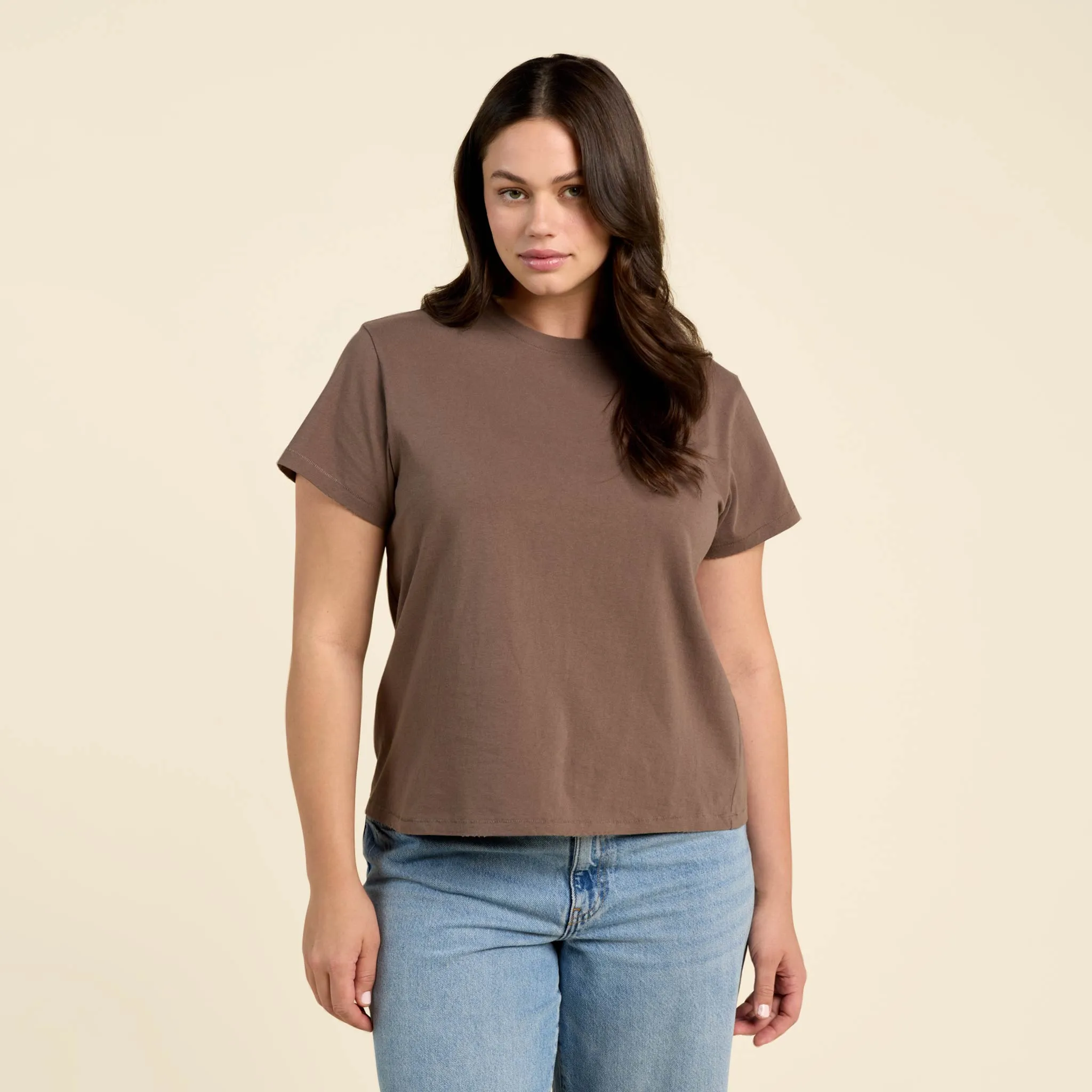Vintage Cotton Everyday T-Shirt | Mocha sold by nuuds