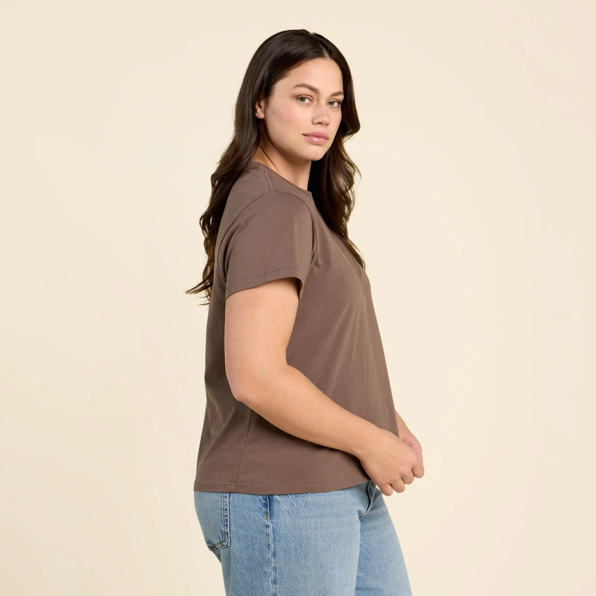 Vintage Cotton Everyday T-Shirt | Mocha sold by nuuds product image thumbnail 3