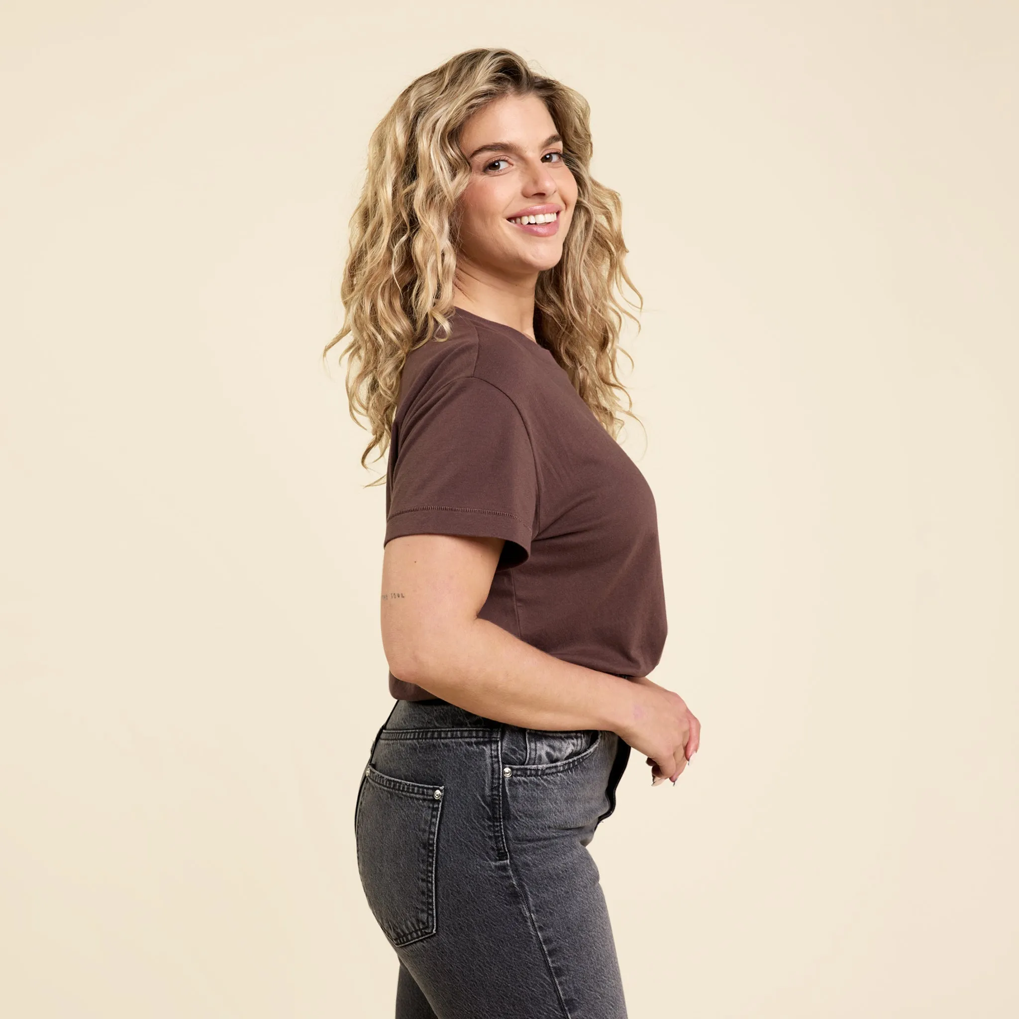 Soft Cotton Everyday T-Shirt Bodysuit | Coffee sold by nuuds product image thumbnail 3