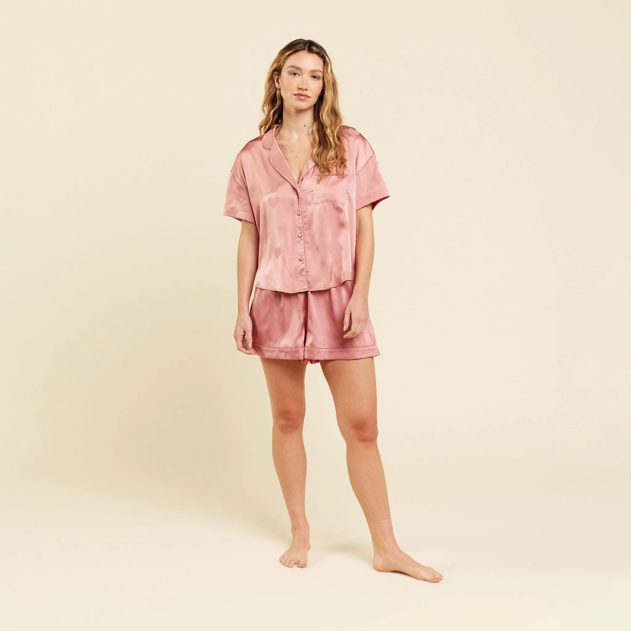 Heart Pajama Set | Dusty Rose sold by nuuds product image thumbnail 2