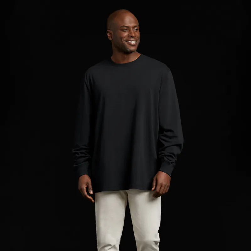 Long Sleeve Boxy Tee | Black sold by nuuds
