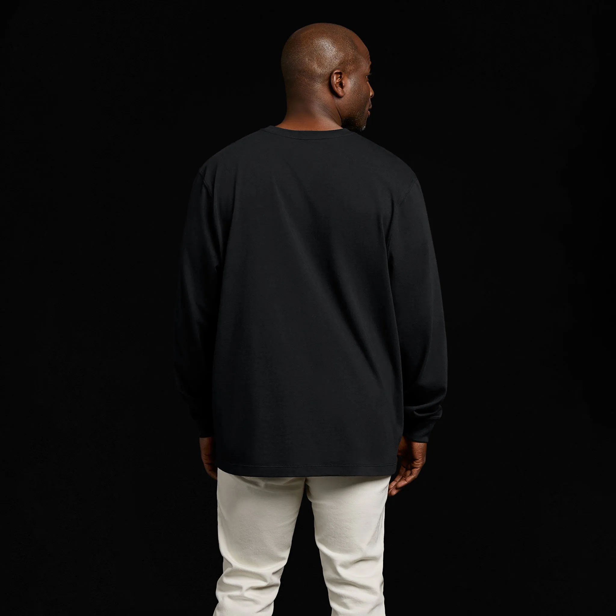 Long Sleeve Boxy Tee | Black sold by nuuds product image thumbnail 4