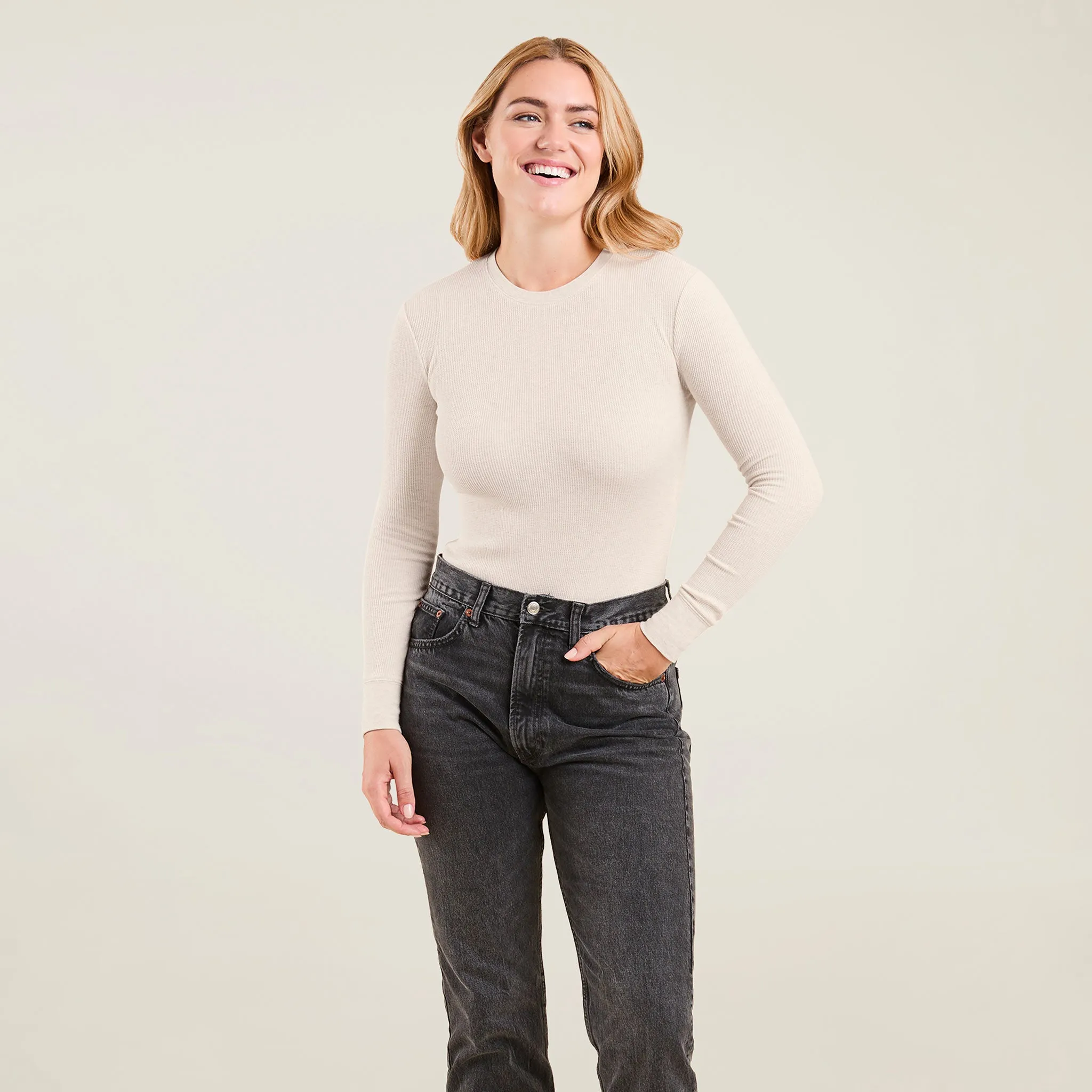 Waffle Bodysuit | Heather Bone sold by nuuds