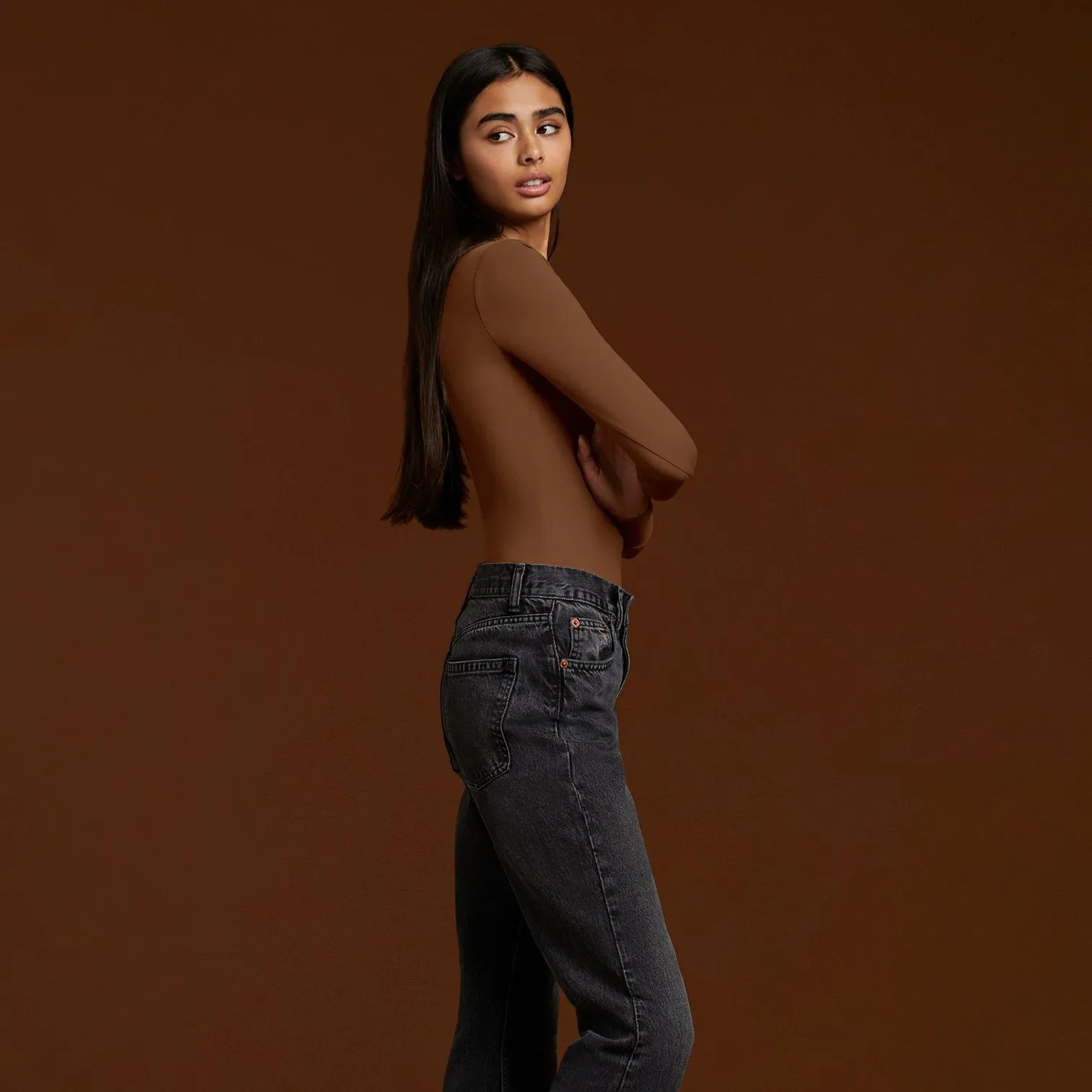 Seamless Long Sleeve Shirt | Chocolate sold by nuuds product image thumbnail 3