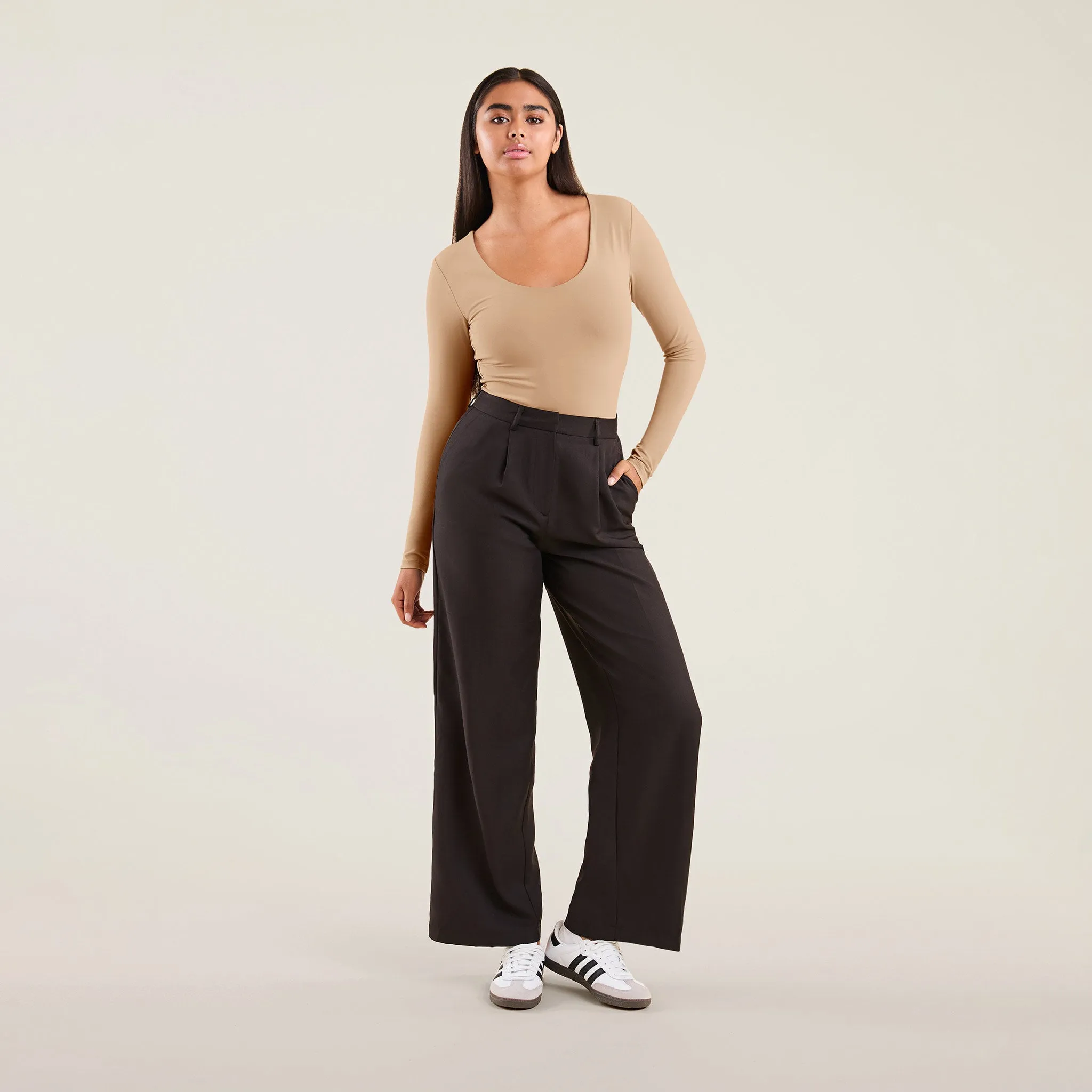 Long Sleeve Scoop Neck Bodysuit | Oat sold by nuuds product image thumbnail 2