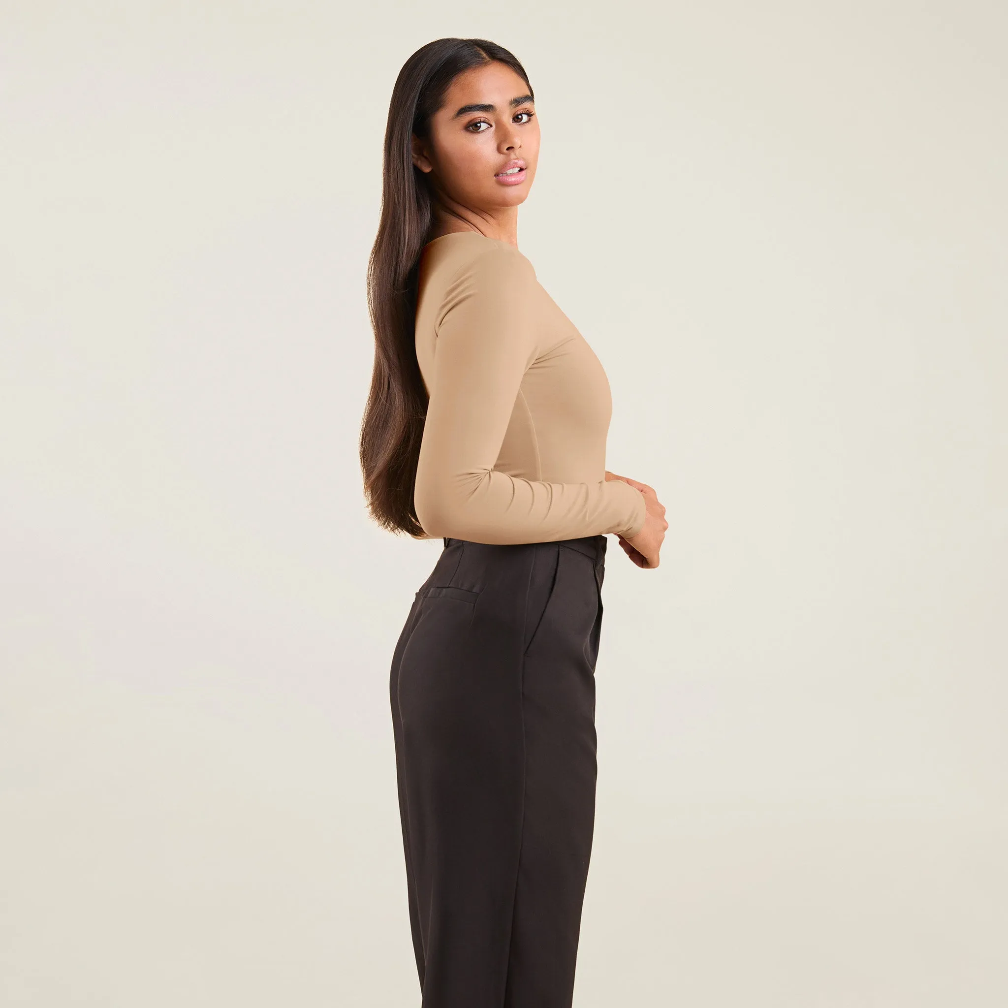 Long Sleeve Scoop Neck Bodysuit | Oat sold by nuuds product image thumbnail 3